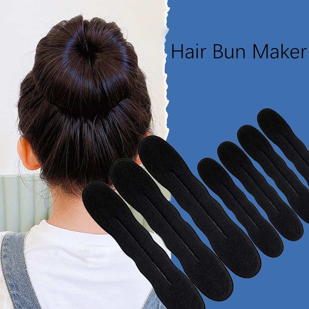 10 PCS Hair Bun Maker for Women - Easy Magic Snap Roll Sponge Bun Donut Hair Curler - Perfect for Quick Updos, Parties, Work & Everyday Hairstyles
