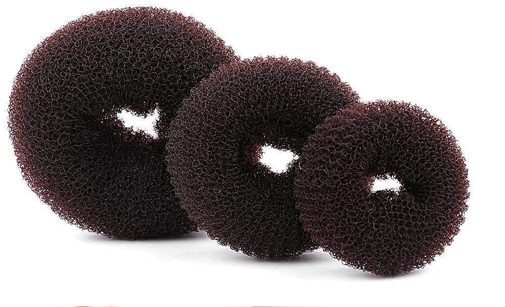 Glan Hair Donut Bun Maker Set of 3 (Large, Medium, Small) - 20g Black Hair Styling Tool for Perfect Buns & Updos - Great for Weddings, Parties & Everyday Hairstyles