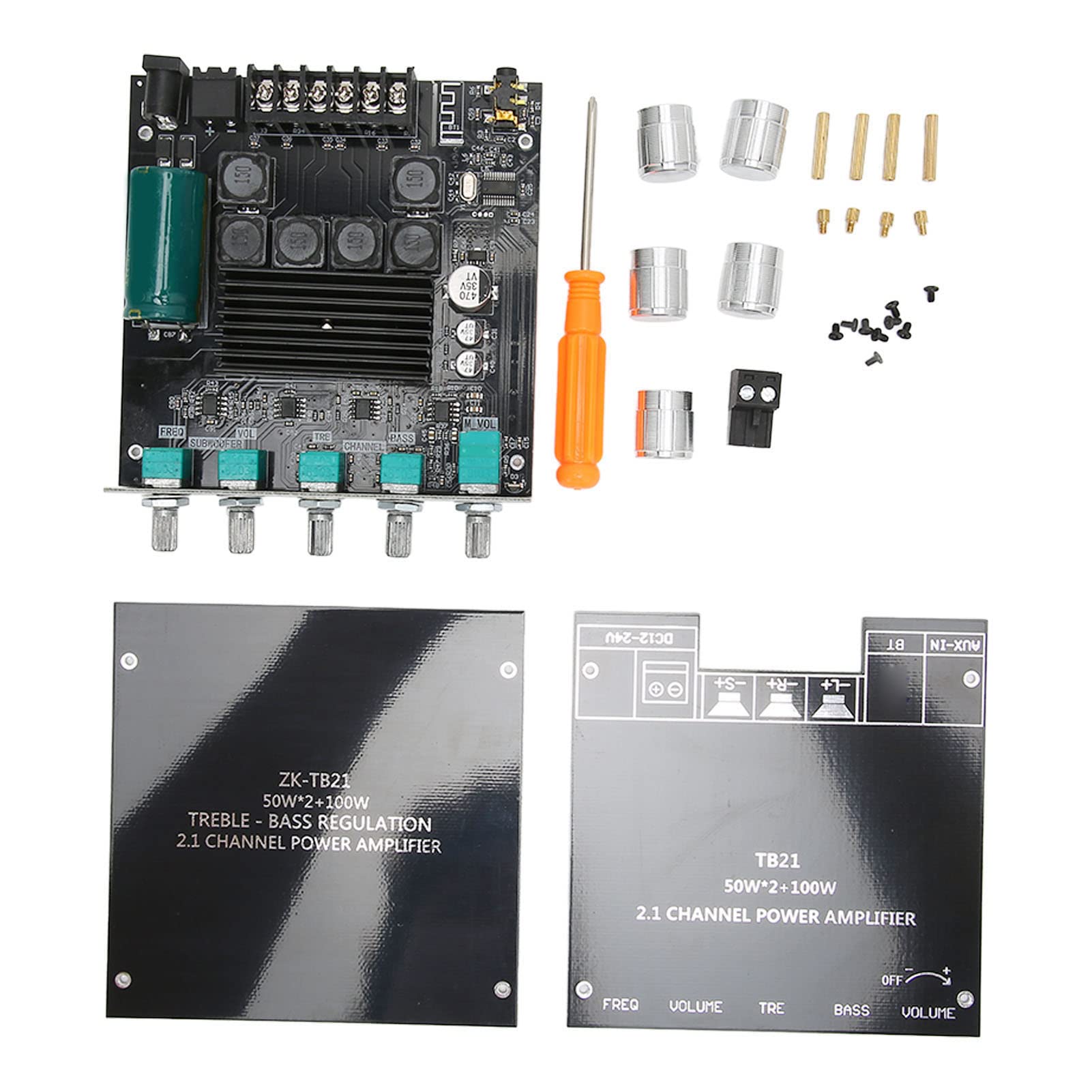Gaeirt Wireless Subwoofer Amplifier Module - High Power Bluetooth 2.1 Channel Amp Board with Treble/Bass Control & Energy Saving for Home Theater & DIY Speaker Systems | Perfect for Karaoke, Gaming & Music Streaming