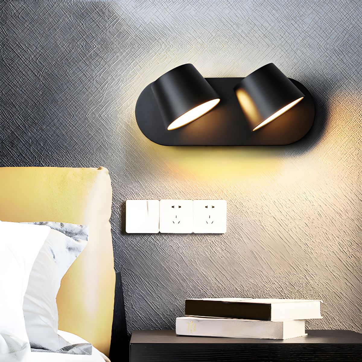 Angle Adjustable Plug-in Wall Lamp - Dimmable LED Night Light for Bedroom, Nursery, Hallway & Stairs - Soft Warm White Lighting