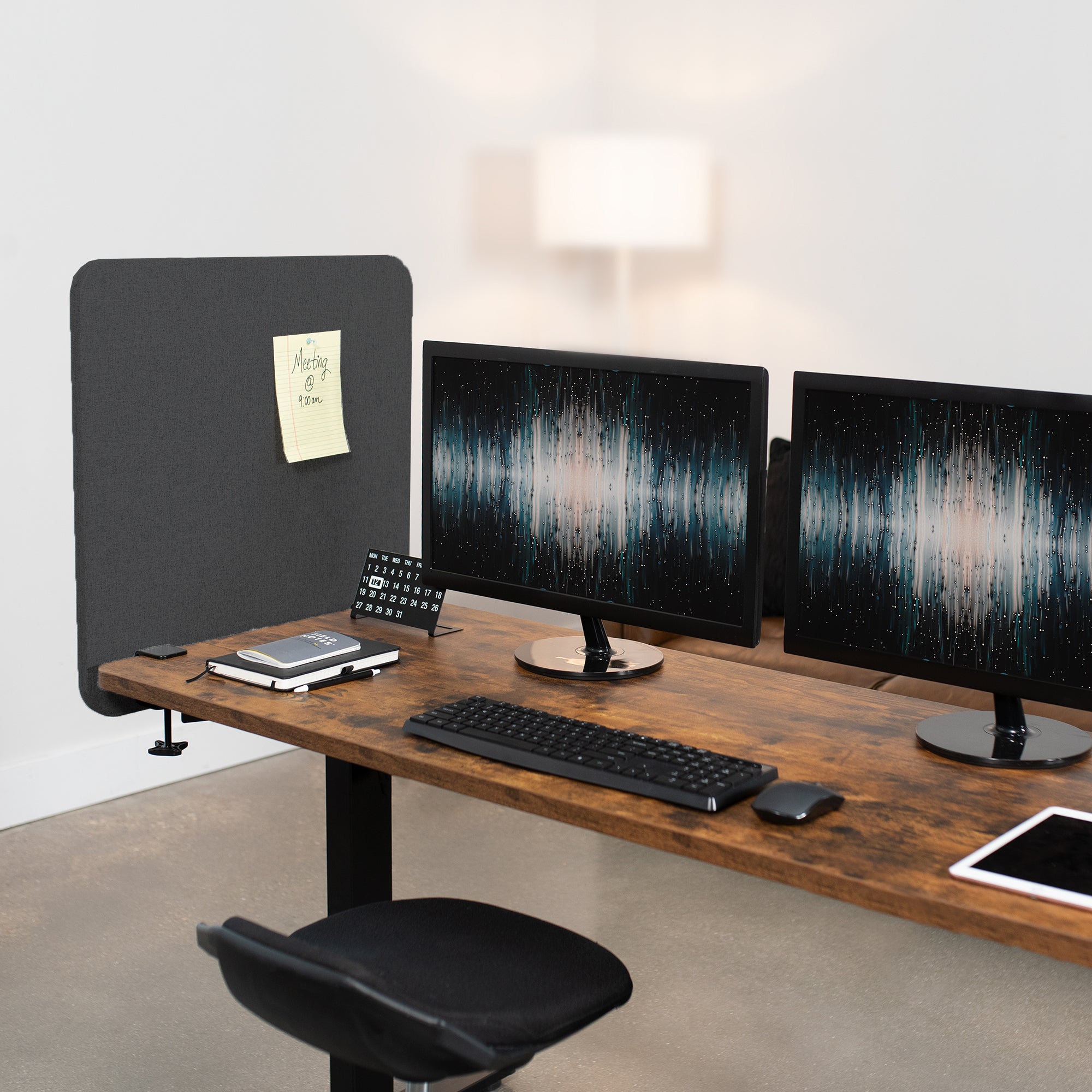 Adjustable Clamp-on & Screw-on Desk Privacy Panel - Office Partition Screen for Workstation & Home Office - Perfect for Open Spaces, Cubicles, and Study Areas