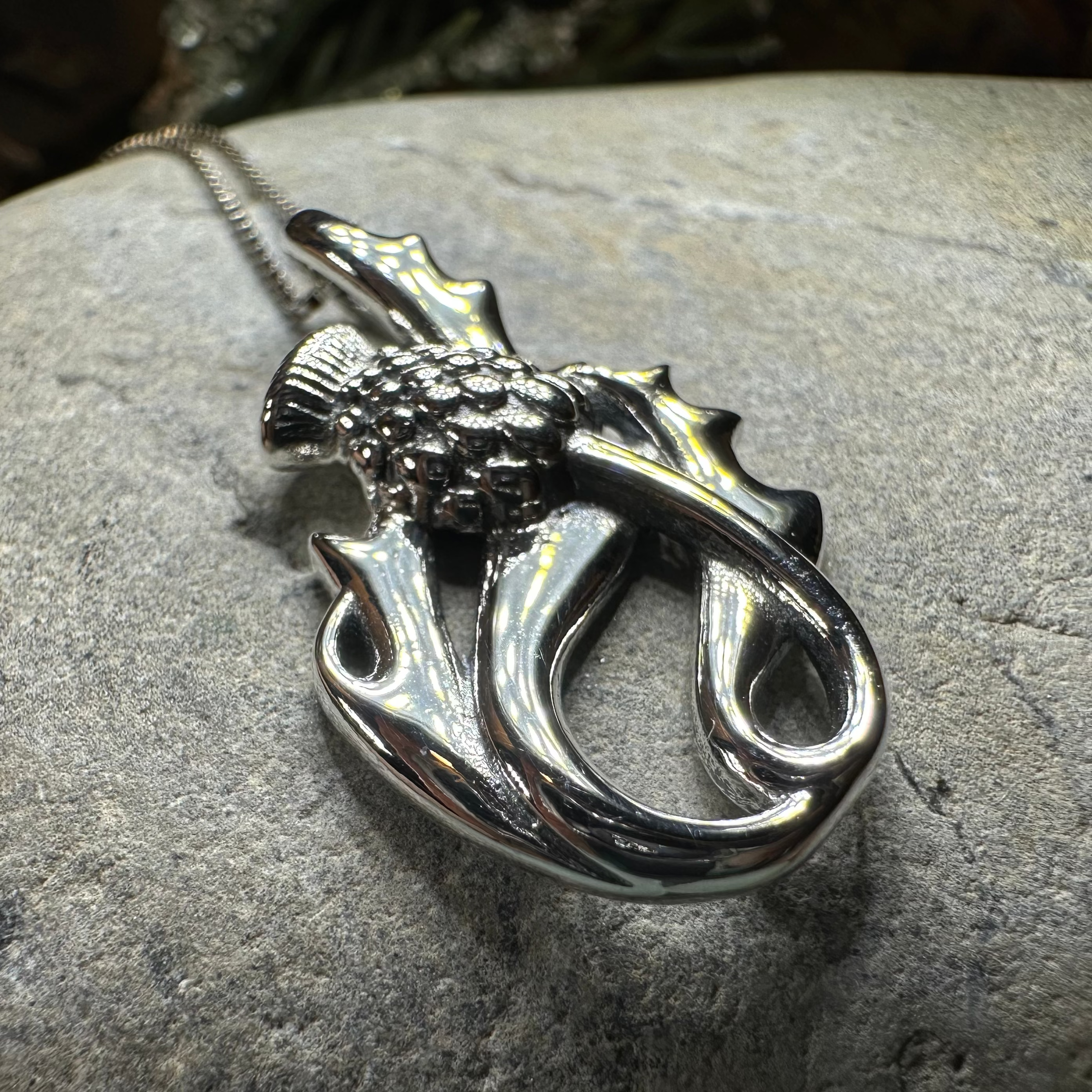 Daleina Scottish Thistle Necklace - Sterling Silver Celtic Pendant with Chain for Women - Perfect for St. Patrick's Day, Scottish Heritage Events & Everyday Elegance