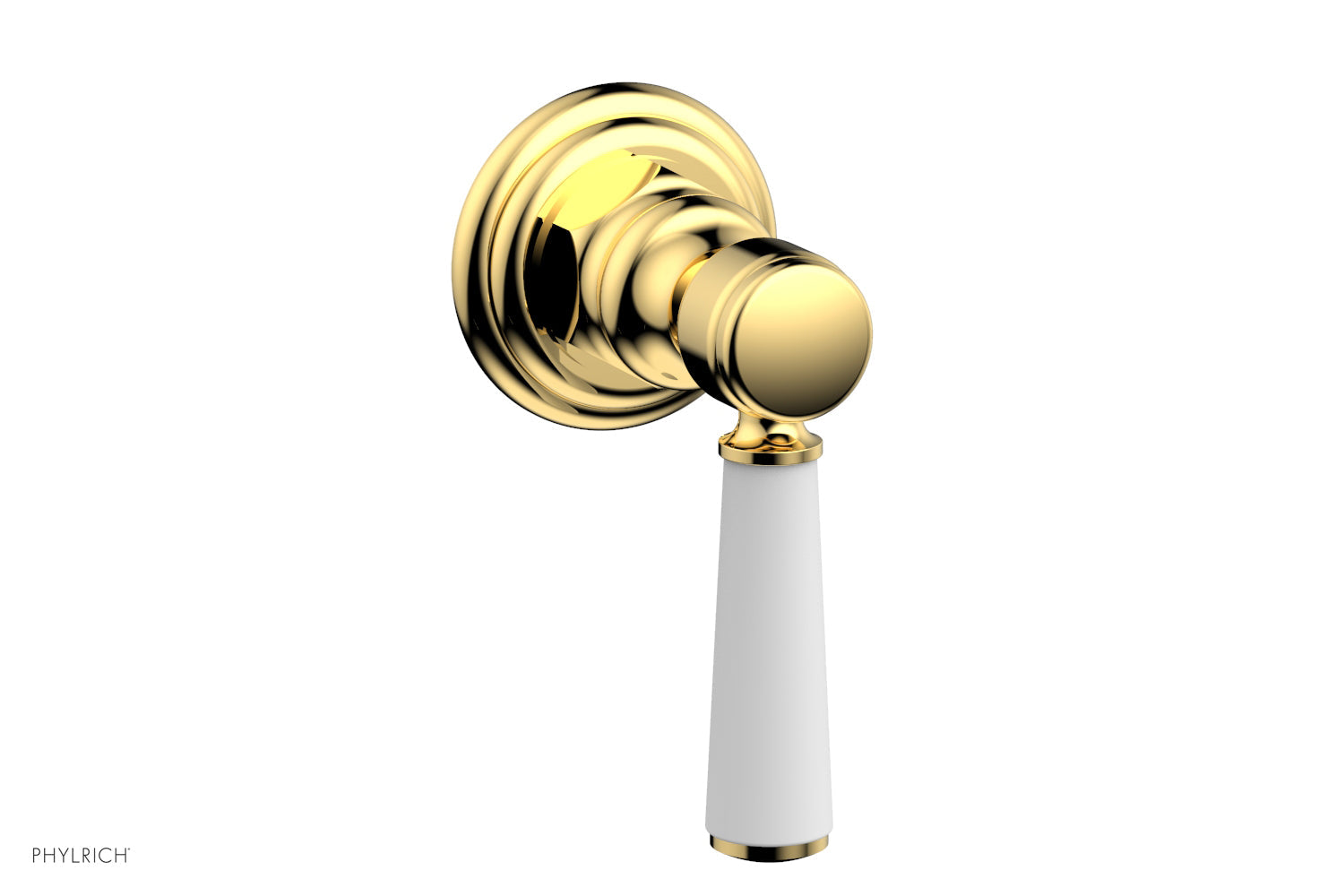 HEX TRADITIONAL/HENRI Volume Control Diverter Valve - Satin White Lever Handle (500-36) for Bathroom & Shower Fixtures