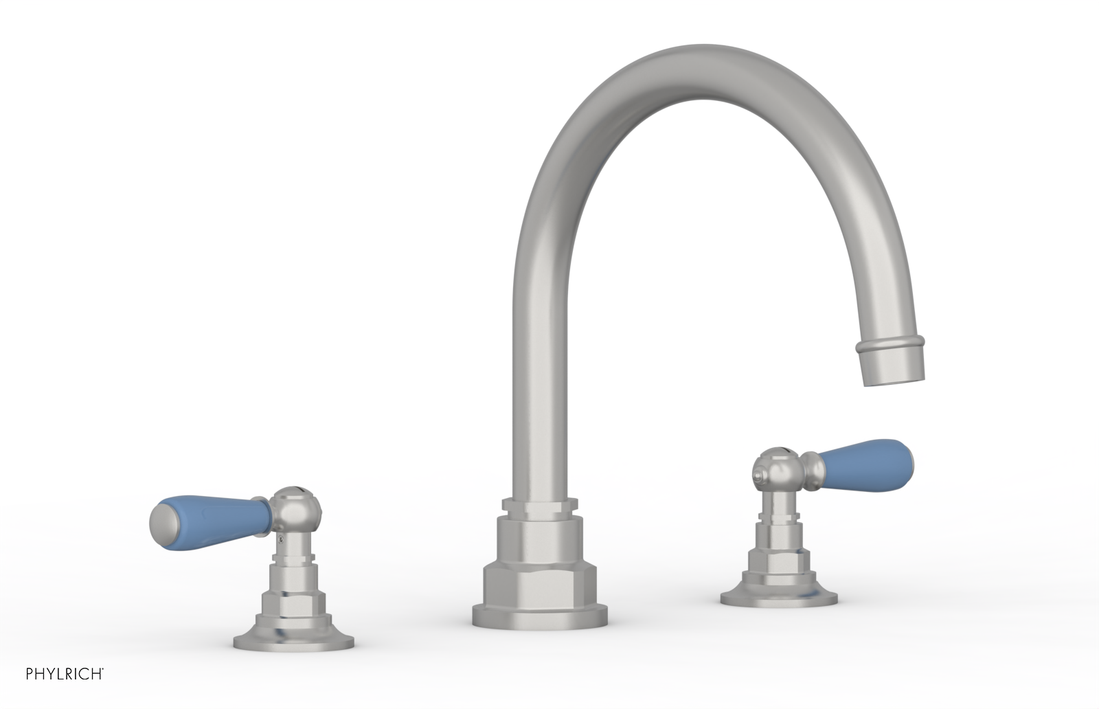 Jamestown Deck Tub Set with Lever Handles - Light Blue Accented Bathroom Fixtures for Outdoor & Indoor Use - 165.41