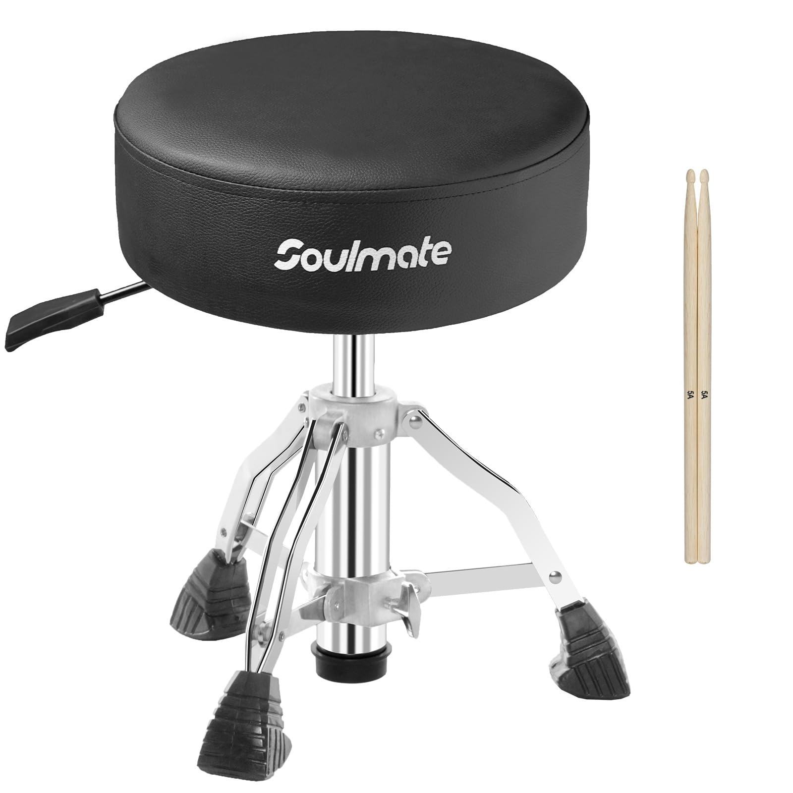 **Adjustable Hydraulic Drum Throne Stool with Padded Seat – Portable Folding Drum Chair for Kids & Beginners – Black | Perfect for Home Practice, Studio Sessions & Live Performances**
