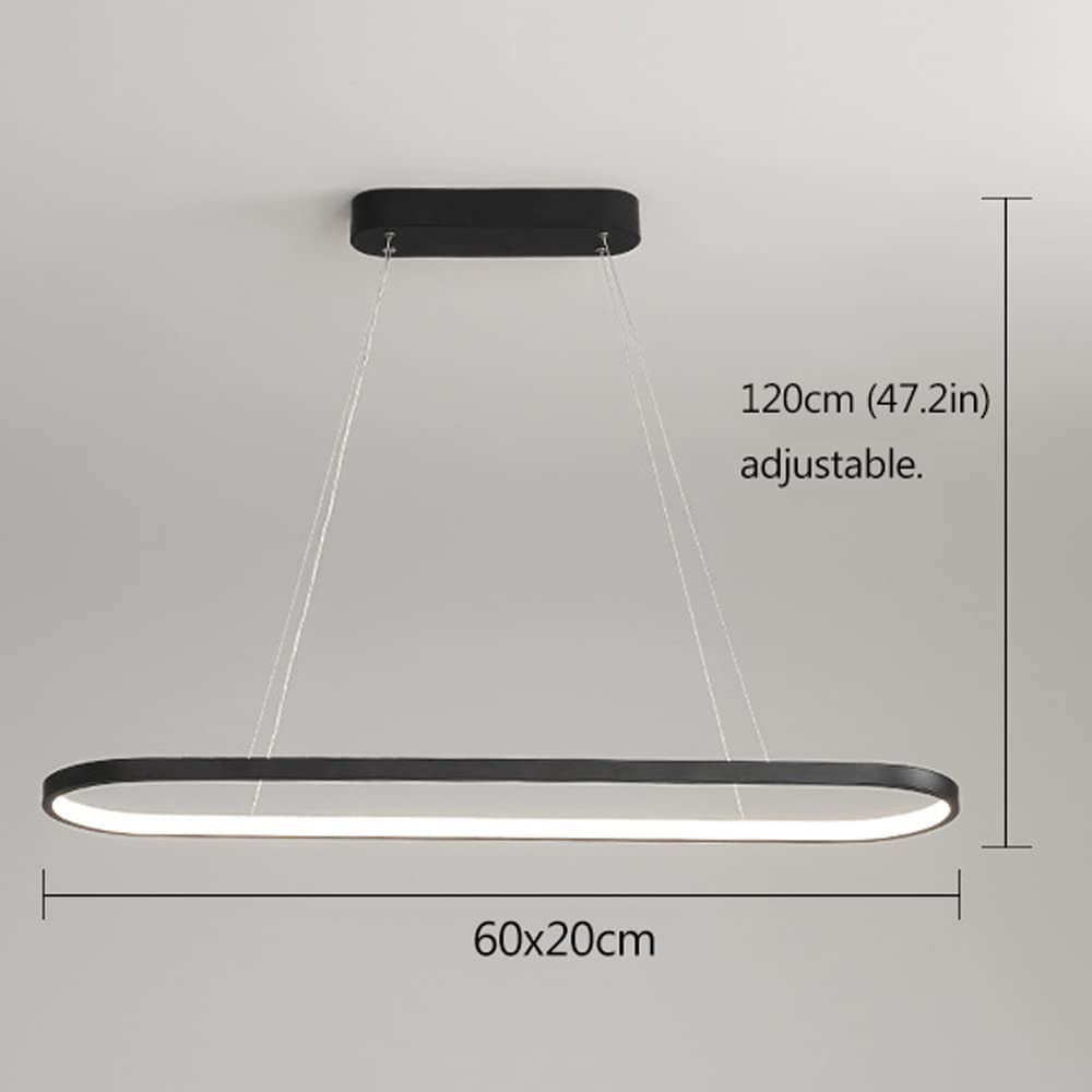 Modern LED Strip Pendant Light Fixture - Dimmable Adjustable Hanging Chandelier for Kitchen Island, Dining Room, Bedroom & Office | Energy-Efficient Ceiling Lighting for Home & Commercial Spaces