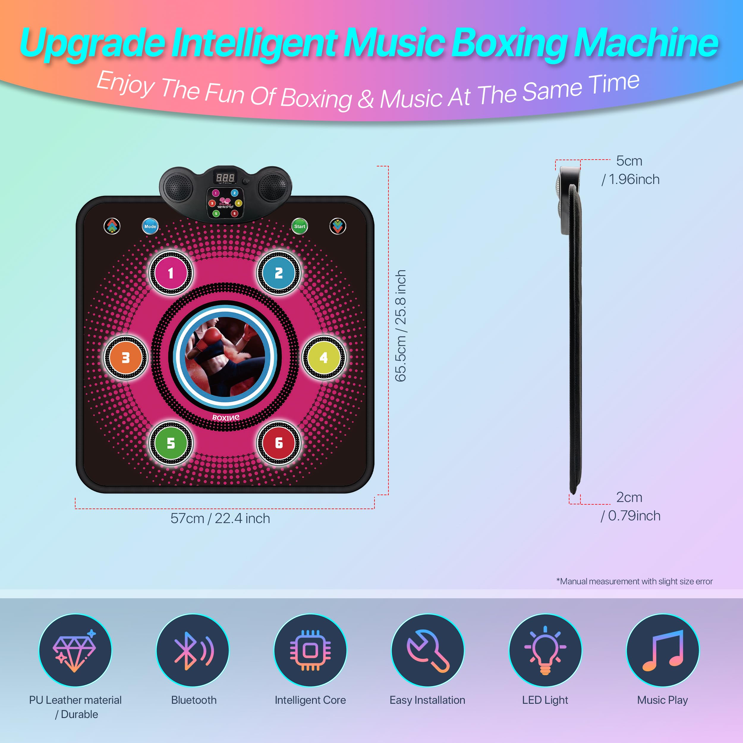 Bluetooth Smart Boxing Trainer - Rechargeable Wall Mounted Electronic Punching Bag with LED Screen for Home, Office & Gym - Perfect for Stress Relief, Fitness Training & Interactive Workouts