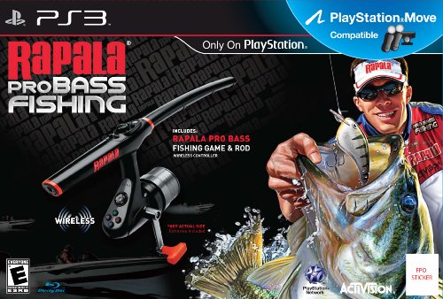 Rapala Pro Bass Fishing Game with Fishing Rod Controller for Playstation 3 - Realistic Angling Experience for Home Entertainment & Family Game Night