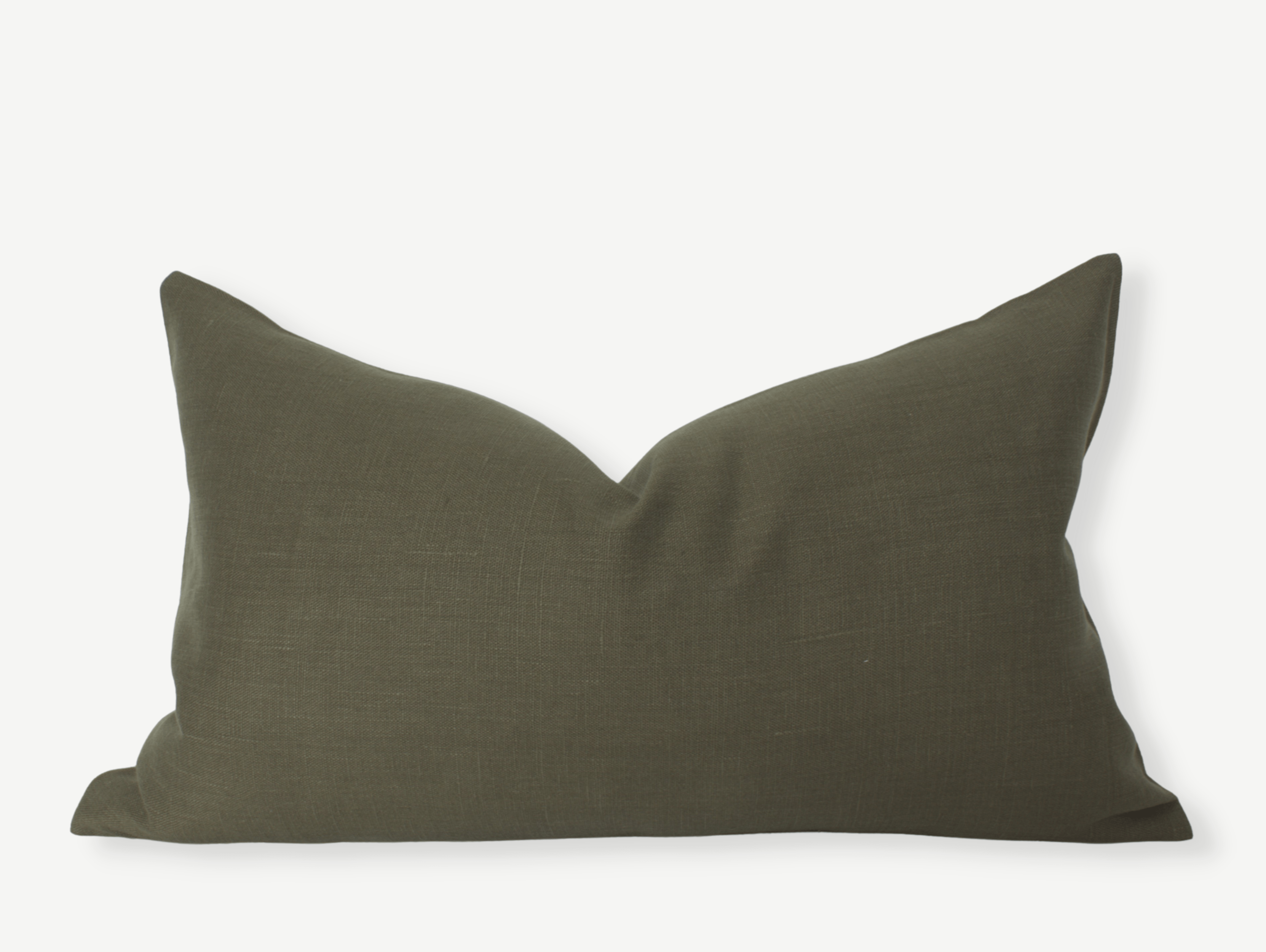 Premium Dark Olive Green Pillow Cover - Soft & Breathable Cotton Linen Blend - Decorative Cushion Case for Sofa, Bed, Living Room & Home Decor