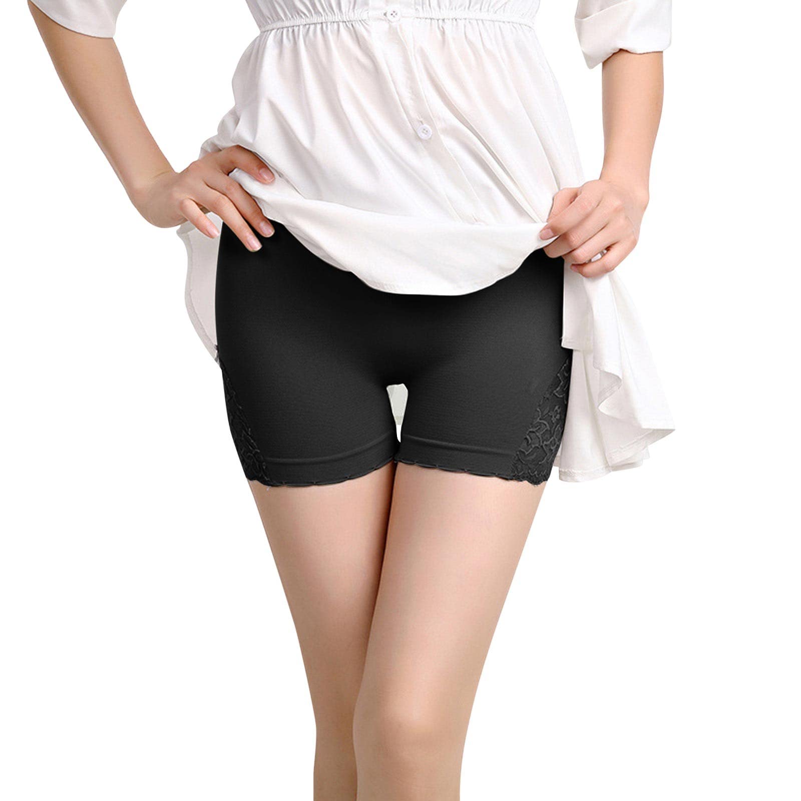 Women's Lace Bow Shorts - Summer Cotton Boxer Briefs with 3-Point Comfort Fit - Breathable Underwear for Workout & Lounge