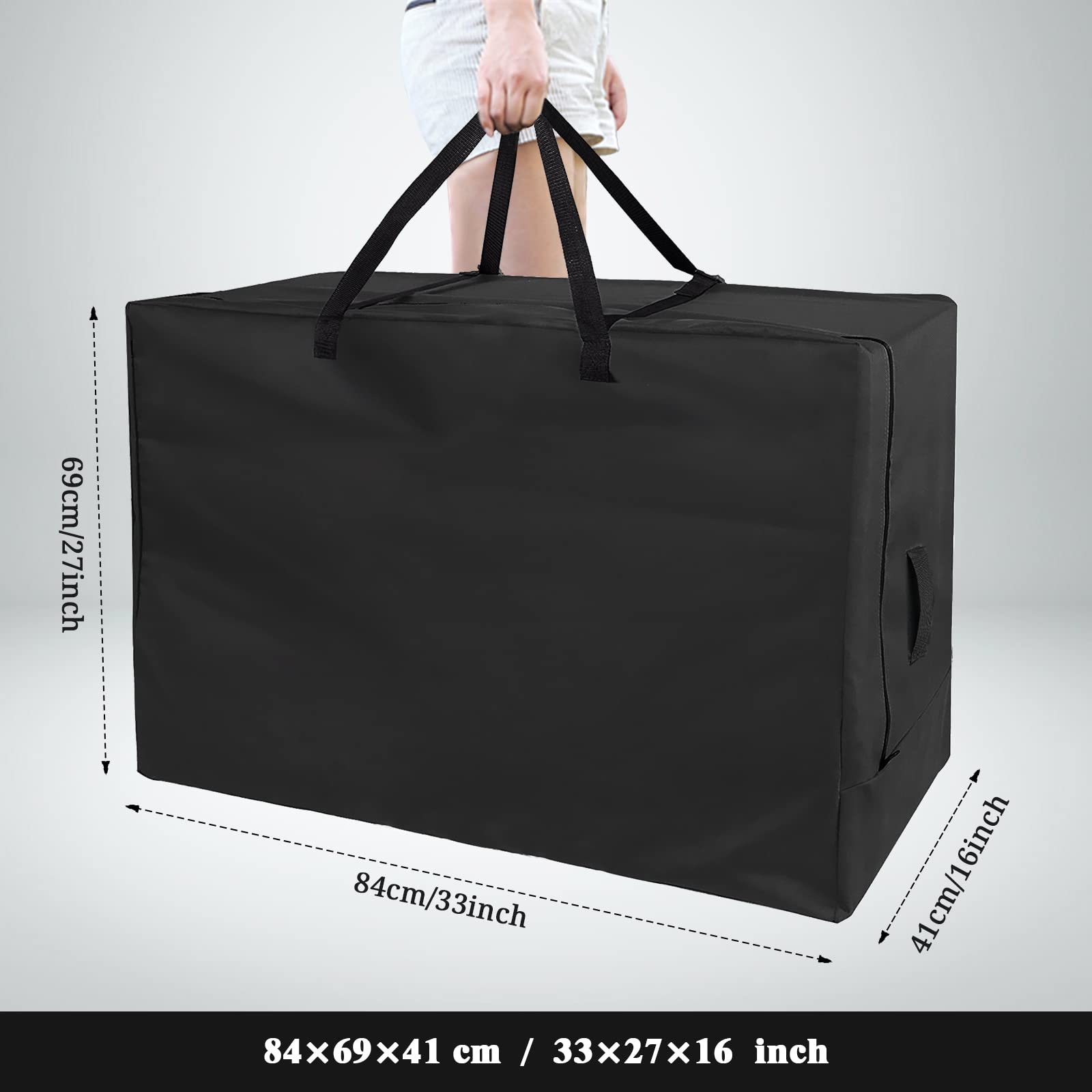 33 Inch Heavy Duty Folding Mattress Storage Bag - Durable Carrying Case for 4-6 Narrow Twin & Cot Mattresses, Tri-Fold Guest Bed Mattress Cover (33x27x16 Inches) - Perfect for Home Storage, Travel & Camping