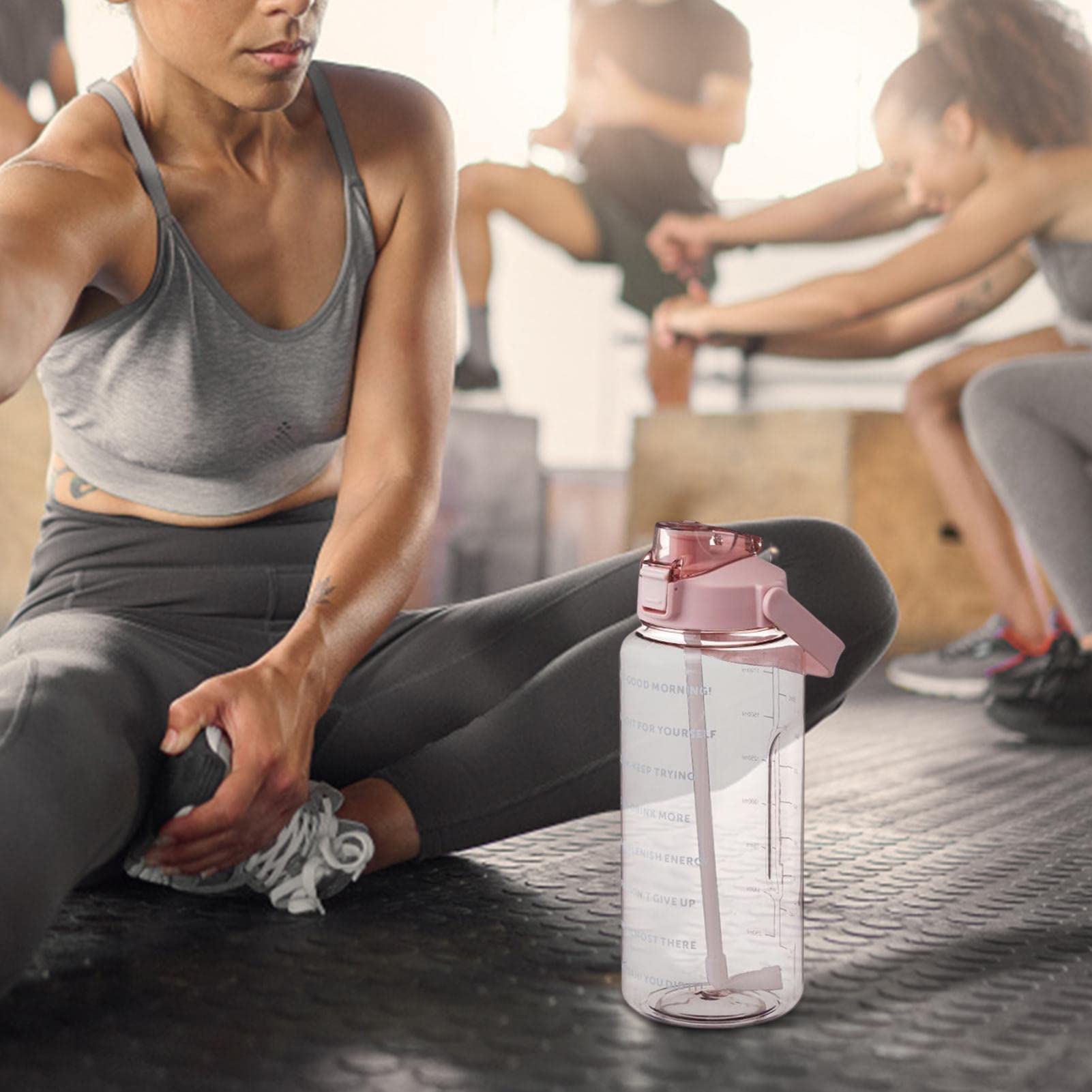 2L Motivational Water Bottle with Time Marker & Fruit Strainer - Leak-Proof Fitness Water Jug for Gym, Hiking & Outdoor Sports | Stay Hydrated During Workouts, Office & Daily Activities