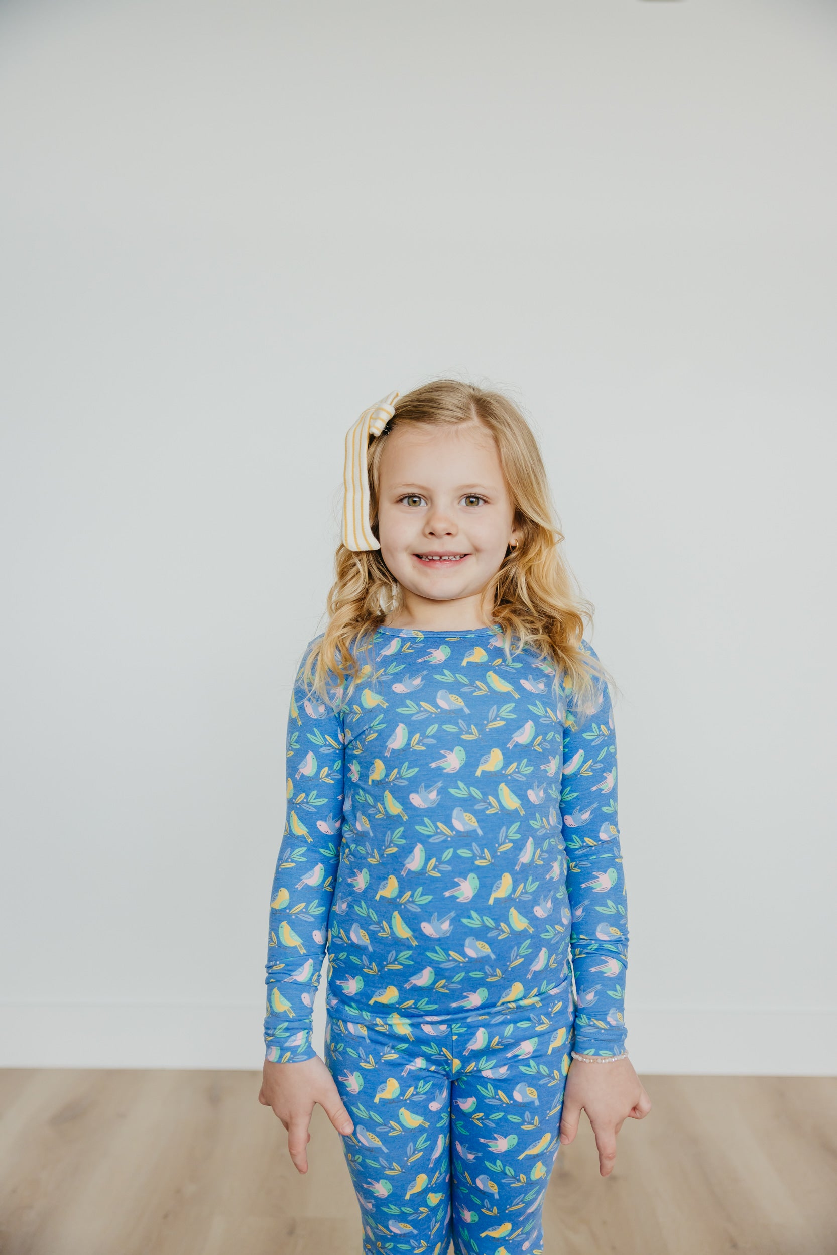 2pc Long Sleeve Pajama Set for Women - Soft Cotton Sleepwear with Bird Print, Comfortable Nightwear for Lounge & Sleep - Perfect for Winter Nights and Cozy Evenings at Home