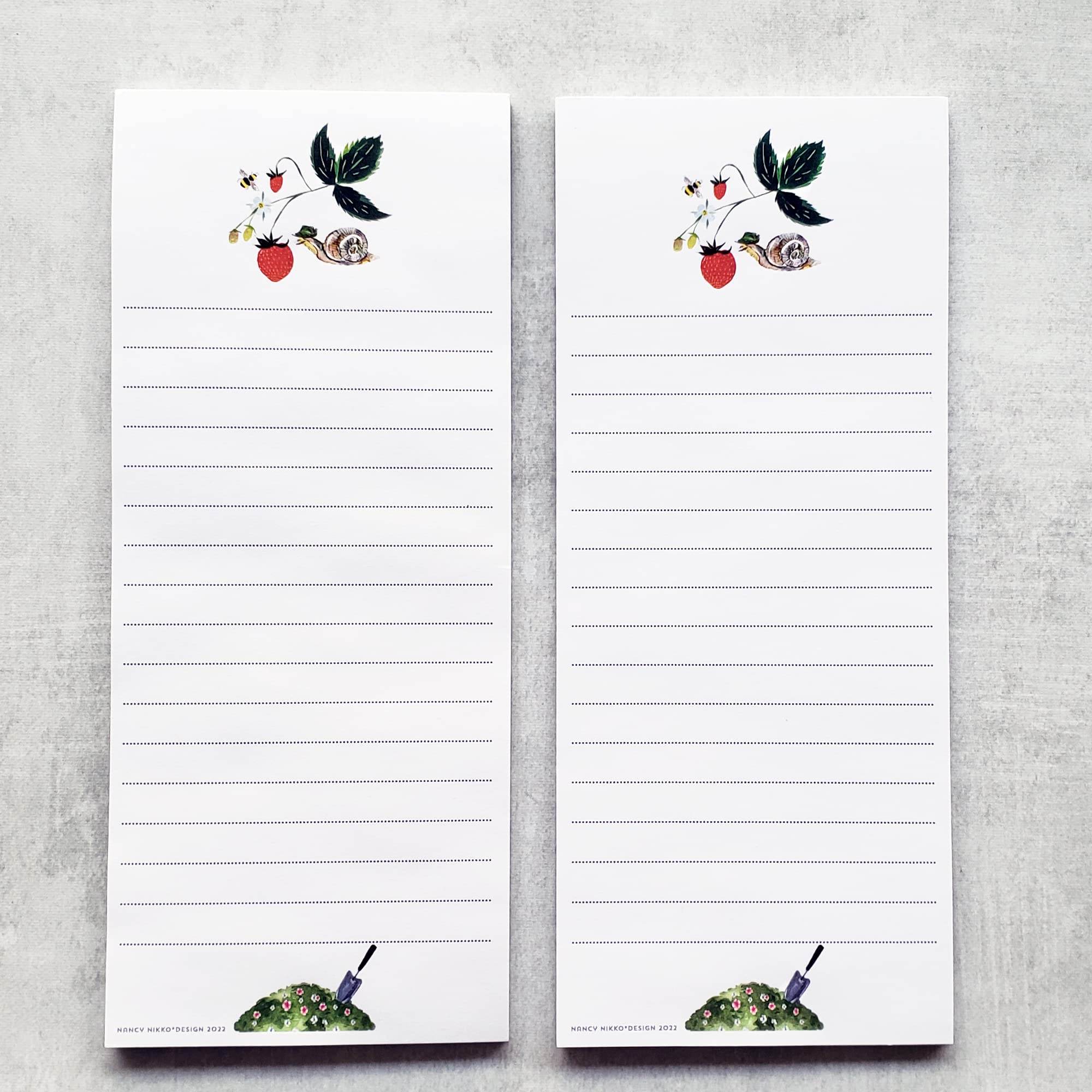 Nancy Nikko Strawberry Garden Refrigerator Notepads - Set of 2 Magnetic Memo Pads for Kitchen, Office & Home Organization - Cute Fridge Notepads for Grocery Lists & Reminders
