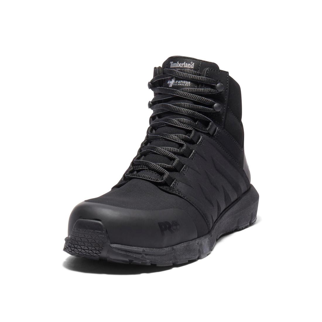 Radius Composite Toe Work Boots for Men - Black Safety Shoes with Slip & Oil Resistant Sole - Ideal for Construction, Warehouse & Industrial Work