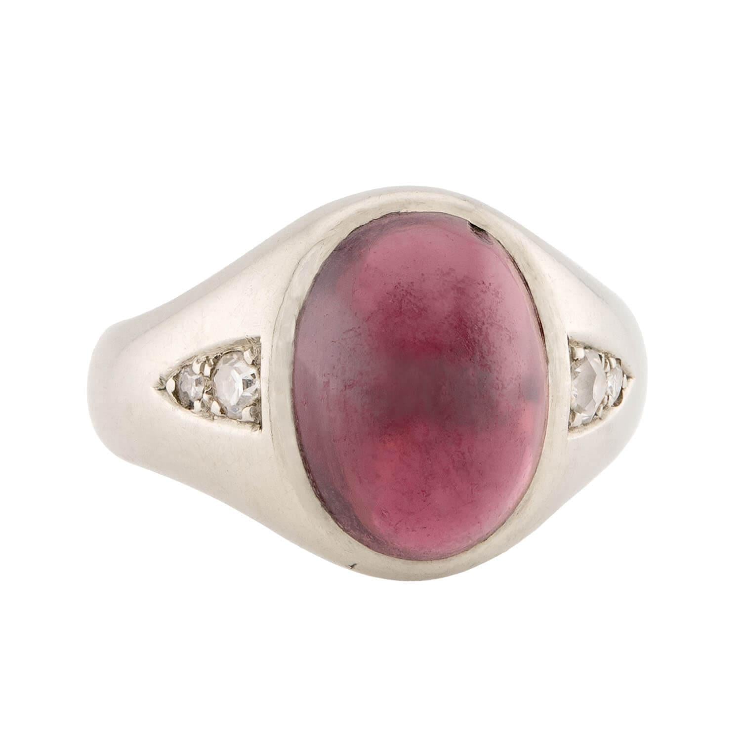 18k Gold Edwardian Garnet & Diamond Vintage Ring for Women - Elegant Antique Jewelry Gift for Engagement, Anniversary & Special Occasions