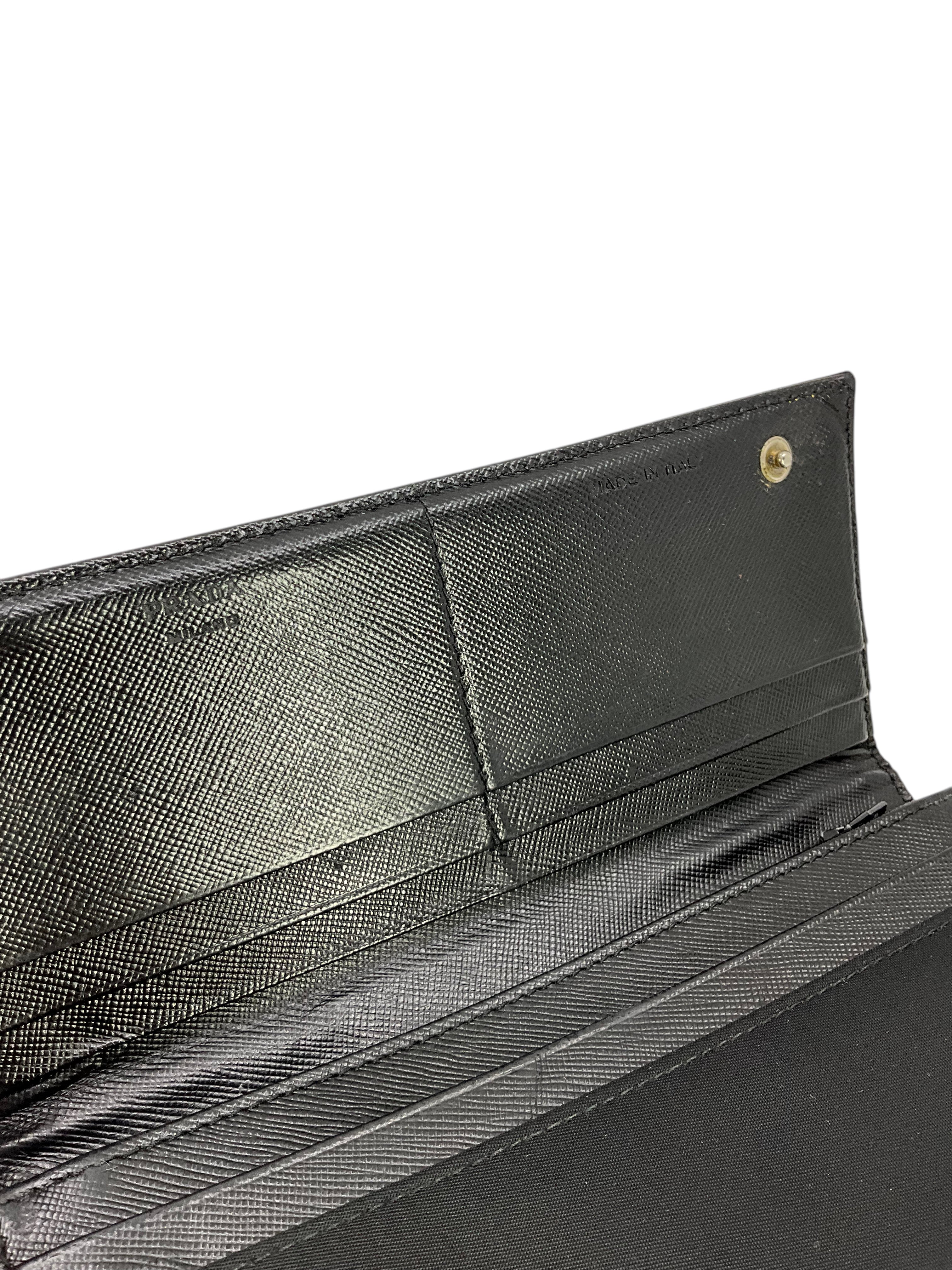 Prada Tessuto Nylon Logo Long Wallet for Women | Luxury Designer Bifold Wallet with Signature Logo | Perfect for Everyday Use, Travel & Gift Giving