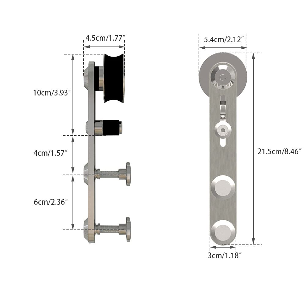 TSMST 9.6FT Heavy Duty Stainless Steel Sliding Barn Door Hardware Kit - Smooth & Quiet I-Style Track for Single Wood Doors | Perfect for Bedrooms, Closets & Farmhouse Style Homes
