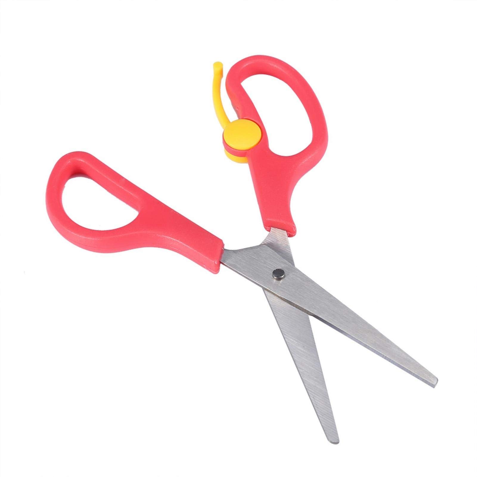 Baby Food Scissors - Stainless Steel Safety Cutter for Kids with Cover | Infant Complementary Feeding Tool (Red)