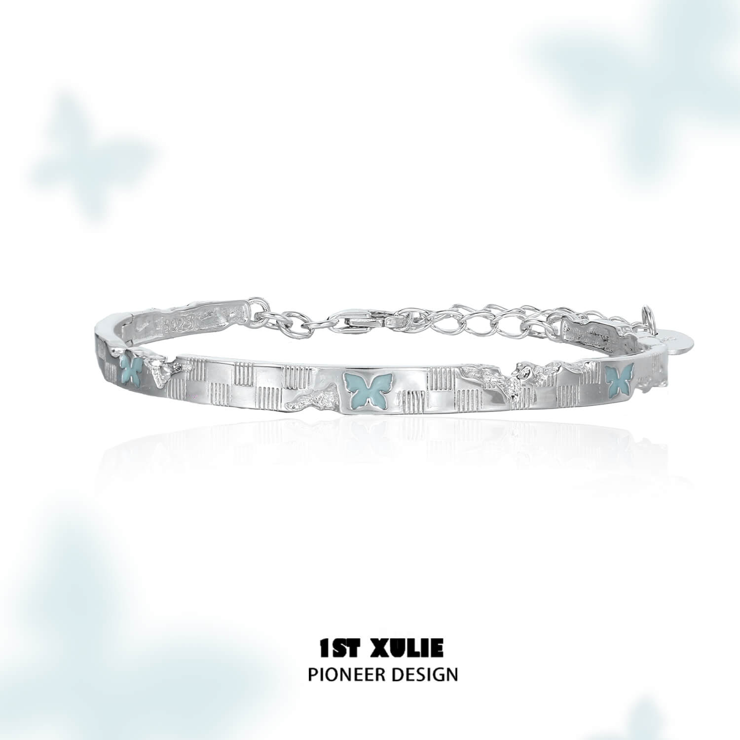 Whiterfly S925 Sterling Silver Logo Chain Bracelet for Women - Elegant & Dainty Jewelry Gift for Her - Perfect for Everyday Wear, Parties & Special Occasions
