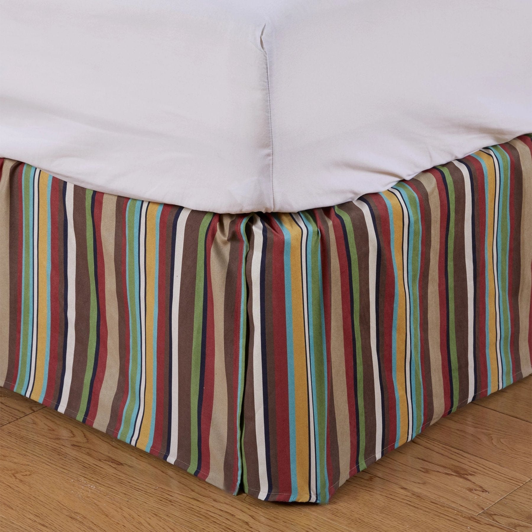 Tammy Multicolor Stripe Bed Skirt - Twin & King Size - Perfect for Bedroom Decor, Guest Rooms & Dorm Essentials