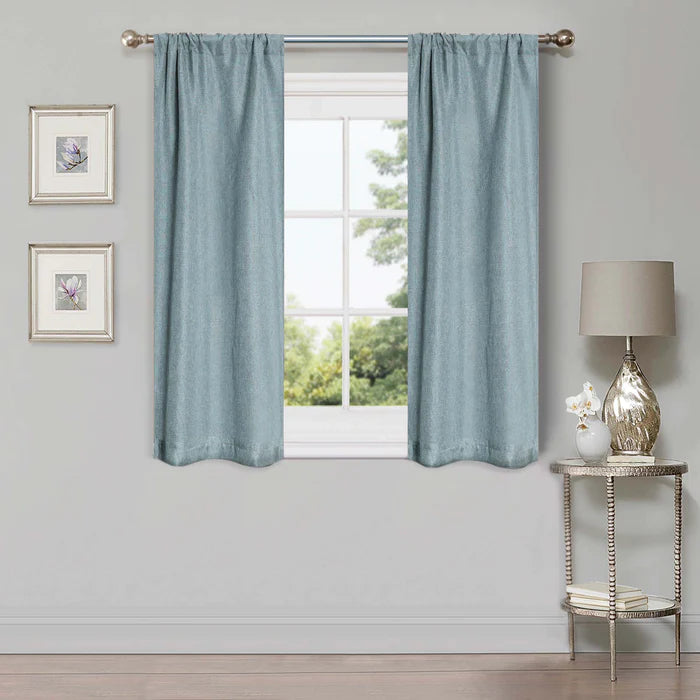 Blackout Curtains for Bedroom - 100% Linen Washable Room Darkening Curtains Set of 2 Panels - Perfect for Home Theater, Nursery & Light Sleepers