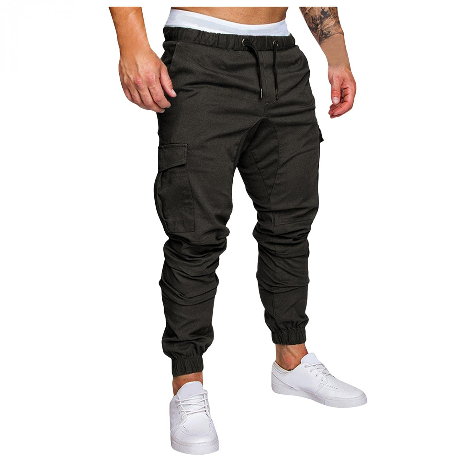 WOCACHI Men's Camouflage Jogger Pants - Slim Fit Sweatpants with Elastic Waist, Zip Pockets & Drawstring for Sports & Casual Wear | Perfect for Gym, Running, Outdoor Activities & Everyday Comfort
