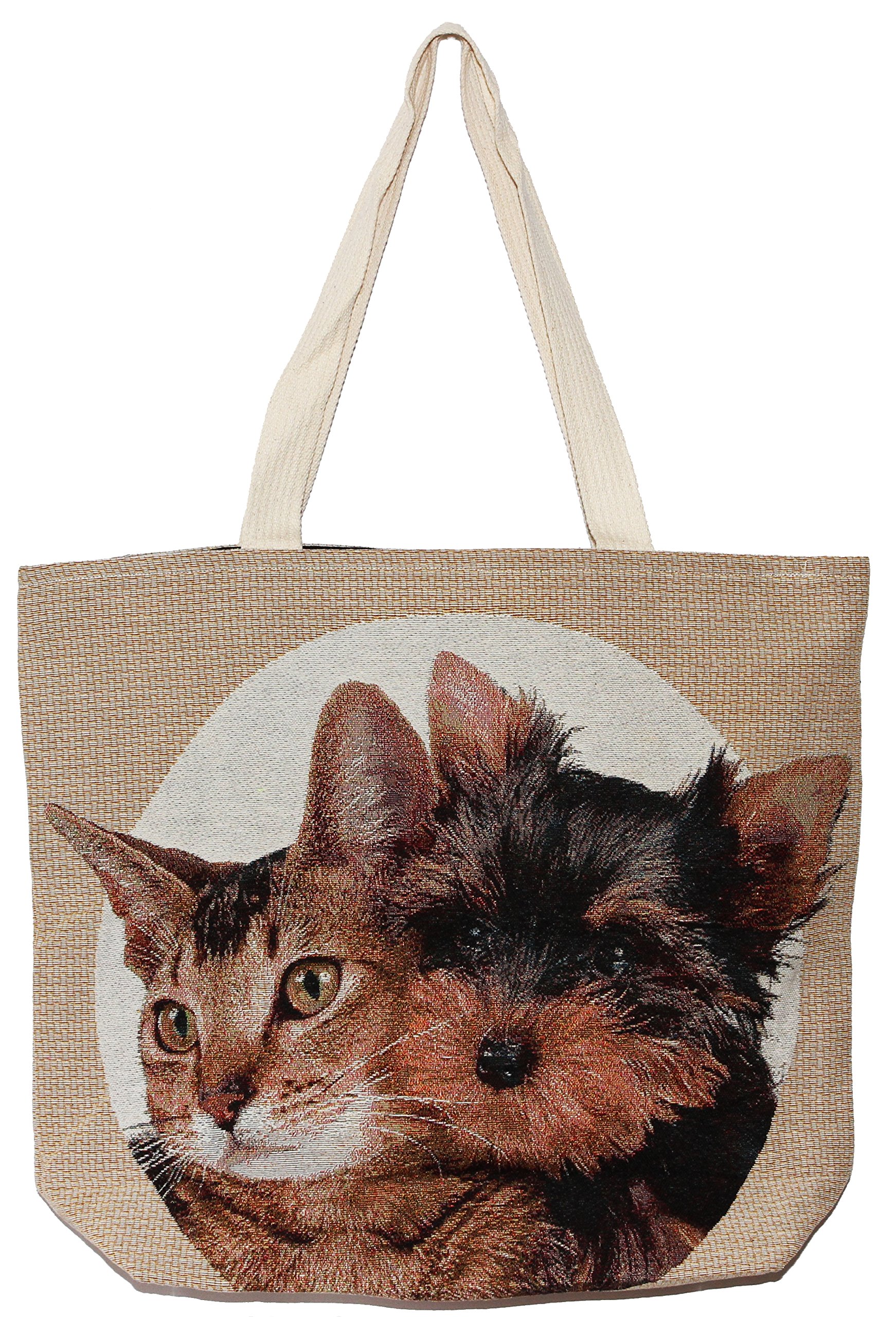 Bohemian Cat Print Tote Bag - Large Hippie Shoulder Handbag for Women, Perfect for Beach, Travel, and Everyday Use
