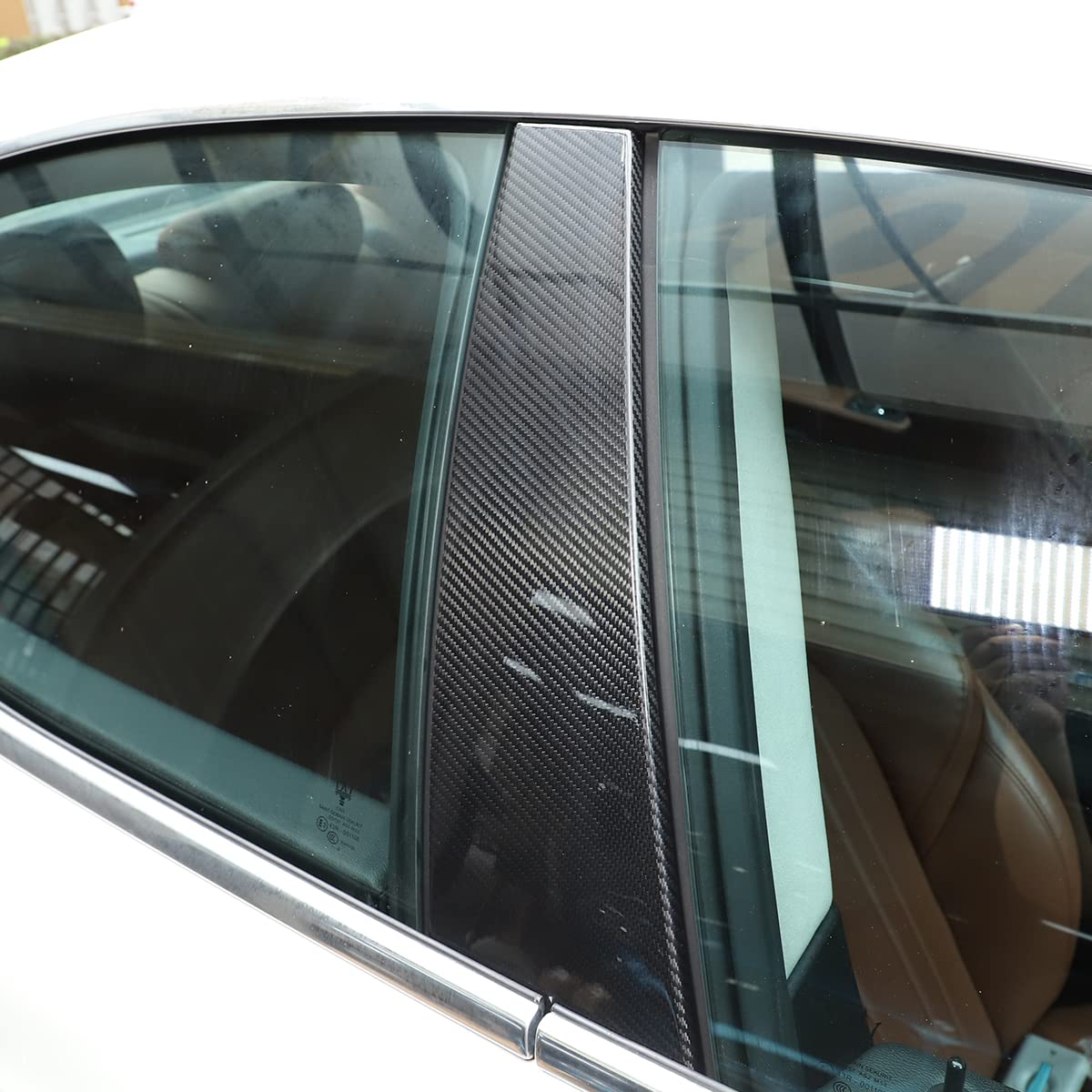 Premium Real Carbon Fiber Car Door B-Pillar Decorative Panel for Maserati Ghibli 2014-2021 - 2PCs Exterior Accessories | Enhances Luxury Style & Protects Vehicle Paint