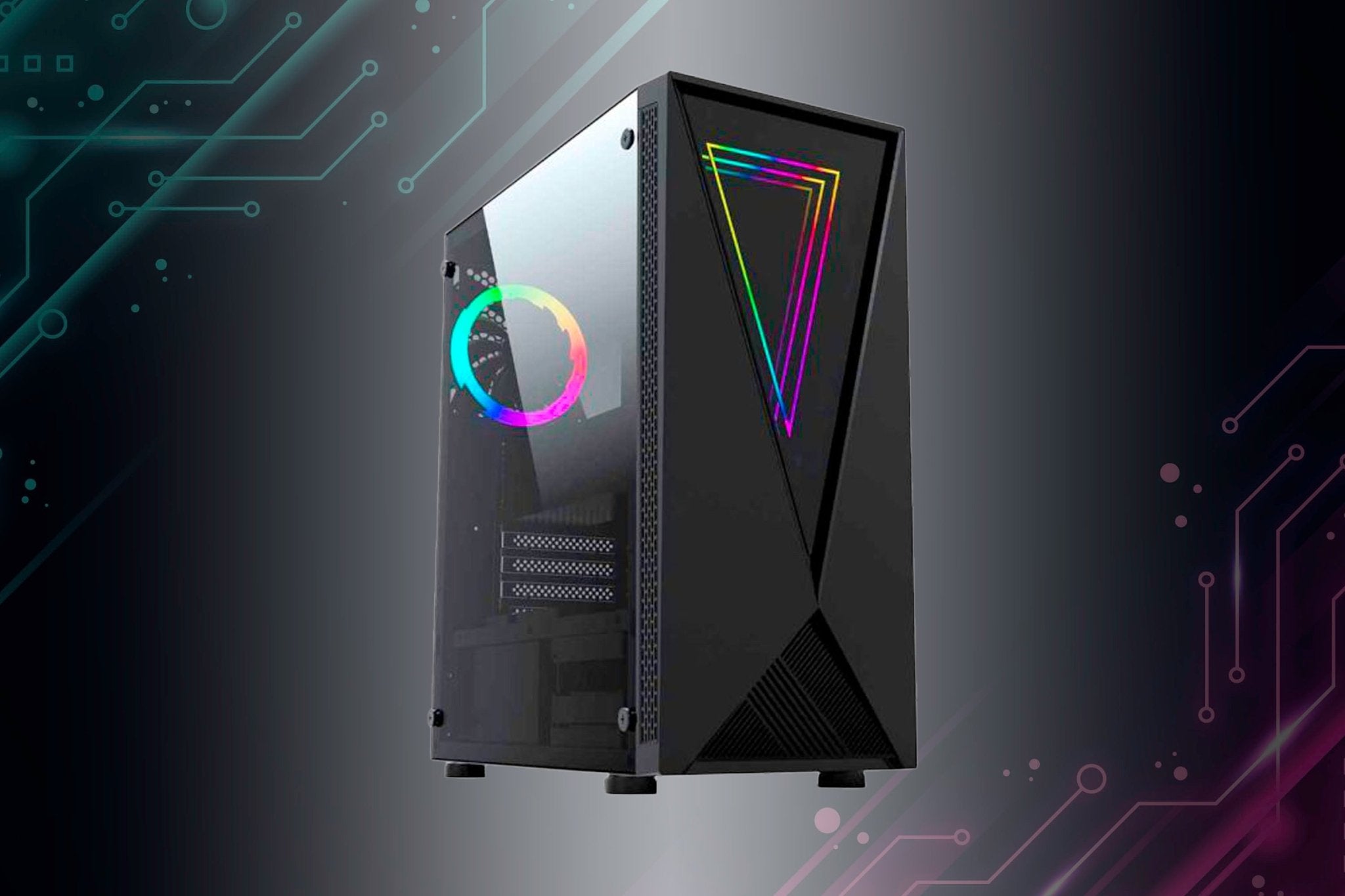 Raidmax P805 ATX Mid Tower Gaming PC Case - High Airflow, Tempered Glass, RGB Lighting for Gaming & Workstation Builds