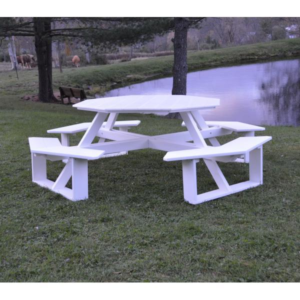54 Inch Octagon Walk-In Table - Eco-Friendly Recycled Plastic Outdoor Dining Set for Patio, Garden, and Backyard Parties