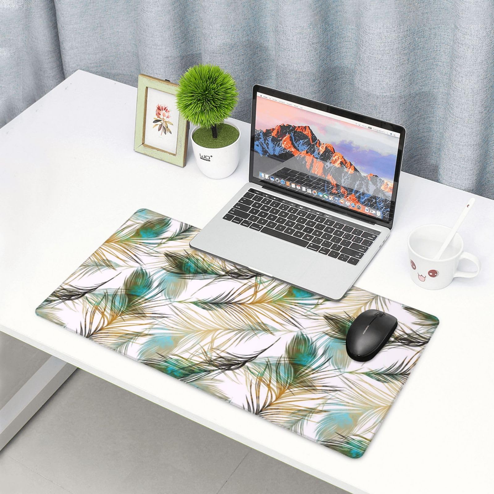 Peacock Feather Design Gaming Mouse Pad - 31.5