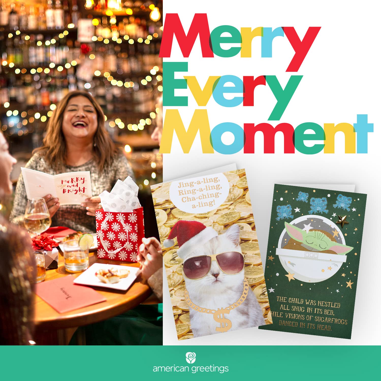 American Greetings 13'' Large Christmas Gift Bags - Santa, Snowman & Snowflakes Design (12 Pack) | Holiday Wrapping for Presents, Party Favors & Festive Decorations