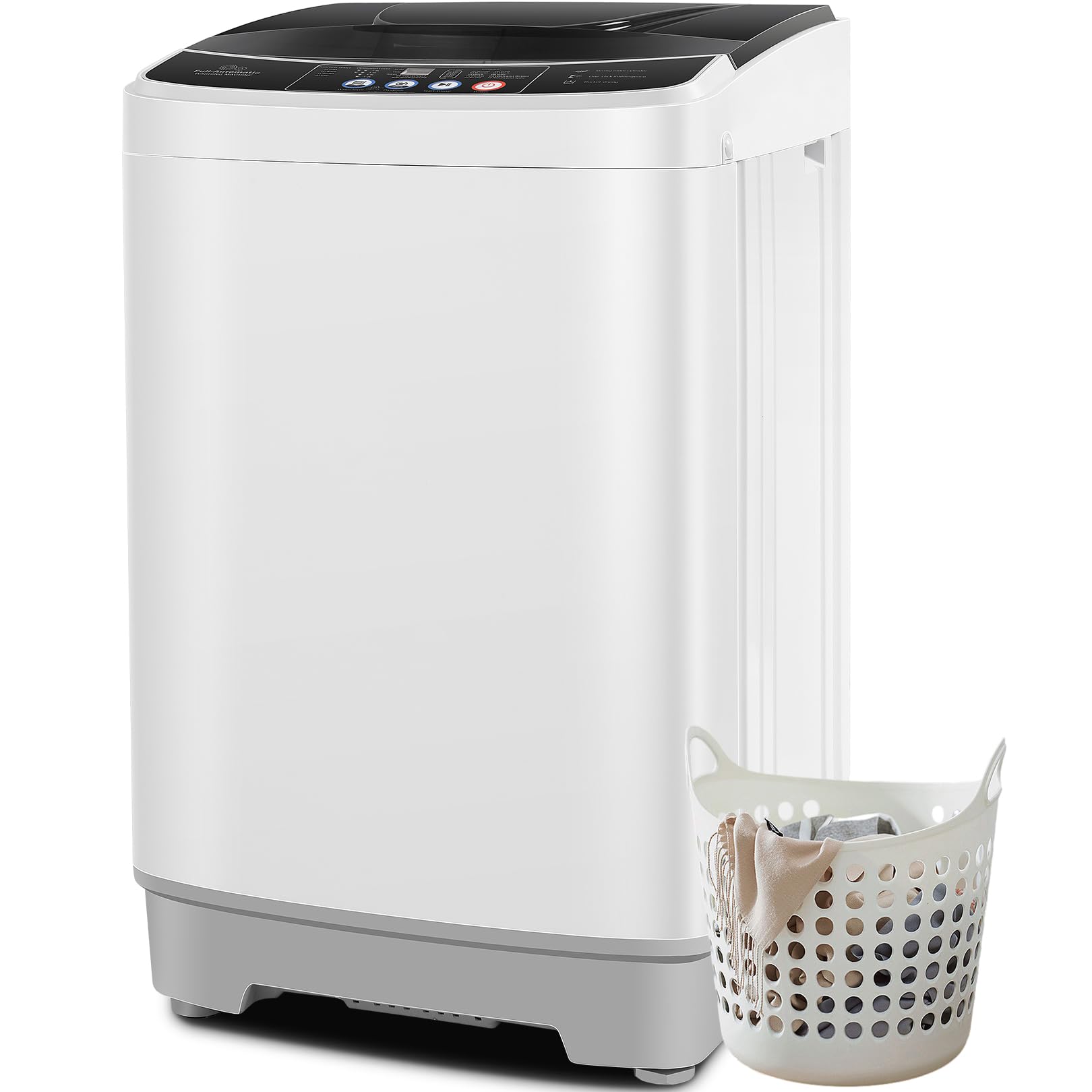 Nictemaw 20Lbs Portable Washing Machine - 2.8 Cu.ft Large Capacity Compact Washer with 10 Programs & 8 Water Levels - Perfect for Apartments, Dorms, RVs, and Small Homes - Save Space & Energy for Easy Laundry Anywhere