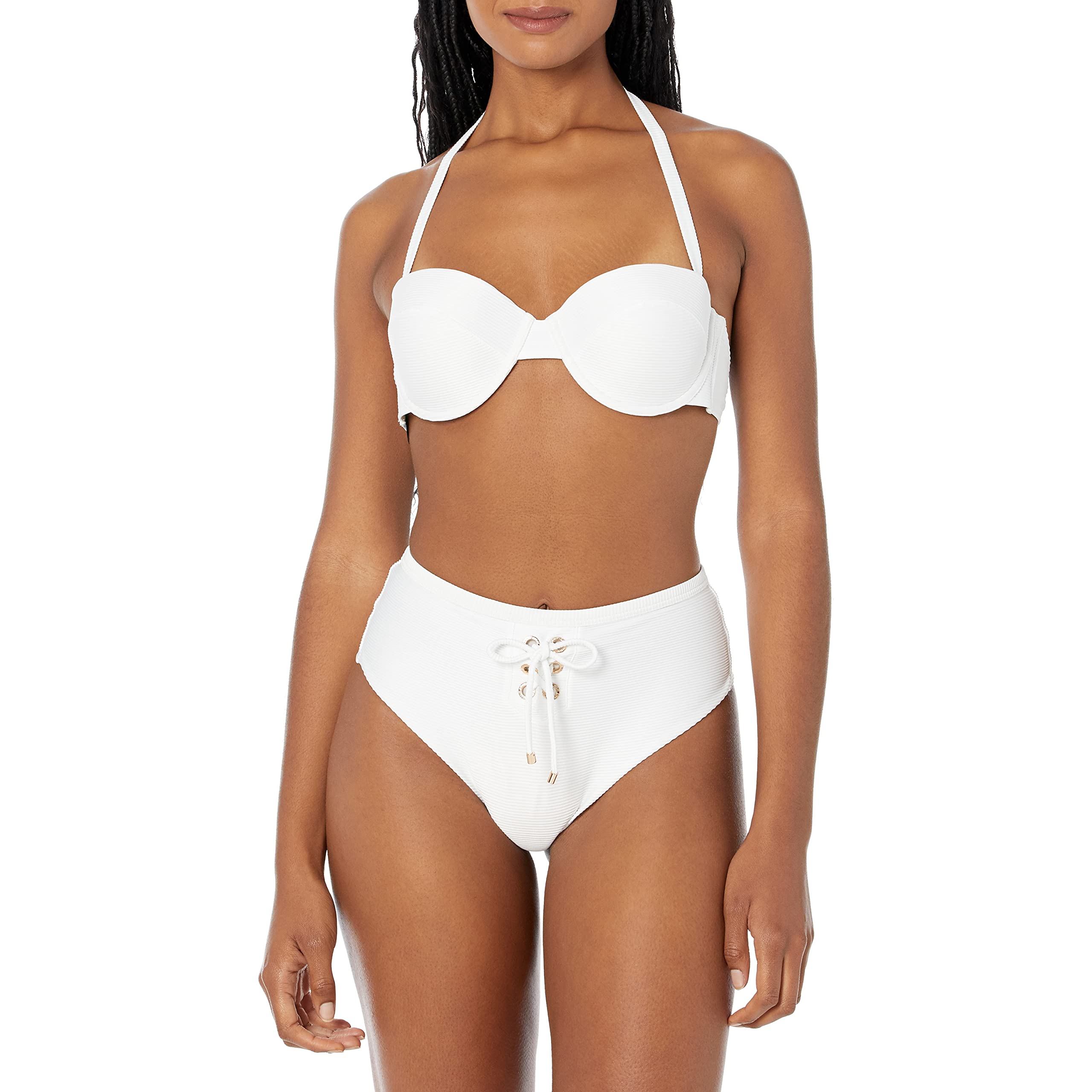 Emporio Armani Women's Standard Ottoman Lycra Bikini - Swimwear for Beach, Pool & Vacation | Stylish & Comfortable Two-Piece Bathing Suit