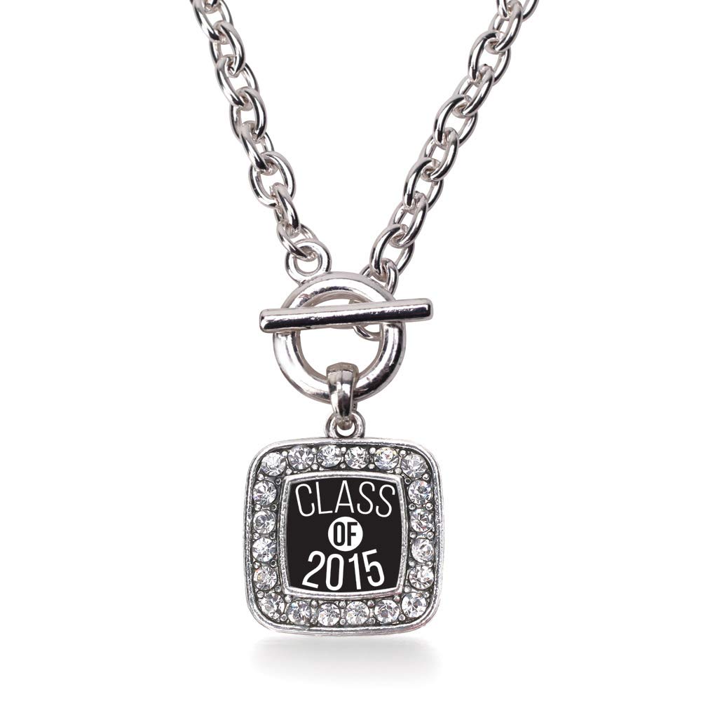 Inspired Silver - 18 Inch Sterling Silver Square Charm Necklace with Cubic Zirconia | Elegant Jewelry Gift for Women | Perfect for Weddings, Anniversaries & Special Occasions