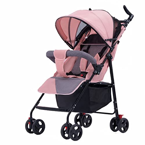 Lightweight Baby Stroller for Travel - Compact, One-Hand Fold, Jogging & Toddler Friendly (Pink) | Perfect for Jogging, Shopping, and Airplane Travel