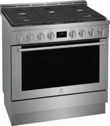 Electrolux ECFG3668AS 36-Inch Dual Fuel Freestanding Range - Professional Gas Cooktop & Electric Oven for Home Kitchen Cooking, Baking & Entertaining