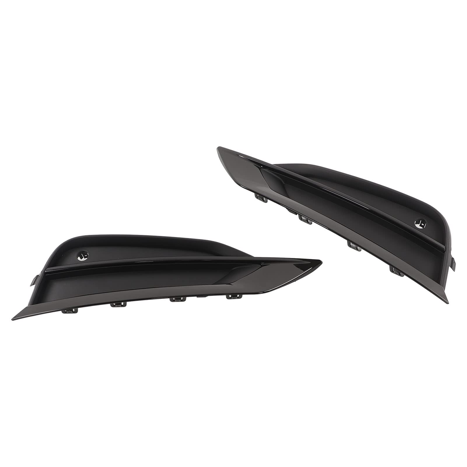 High-Strength ABS Antifog Car Window Net - Easy Installation Left & Right Pair - Glossy Black for Enhanced Visibility in Rain & Fog