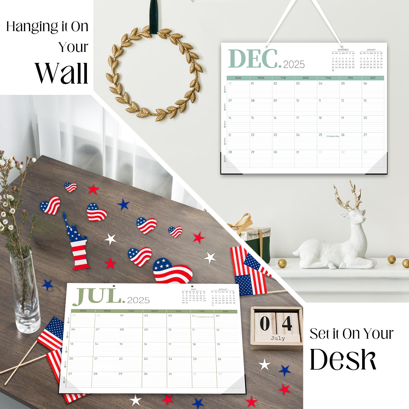GuassLee 2025-2026 18-Month Academic Desk Calendar | Jan 2025 - Jun 2026 Wall Planner | 14