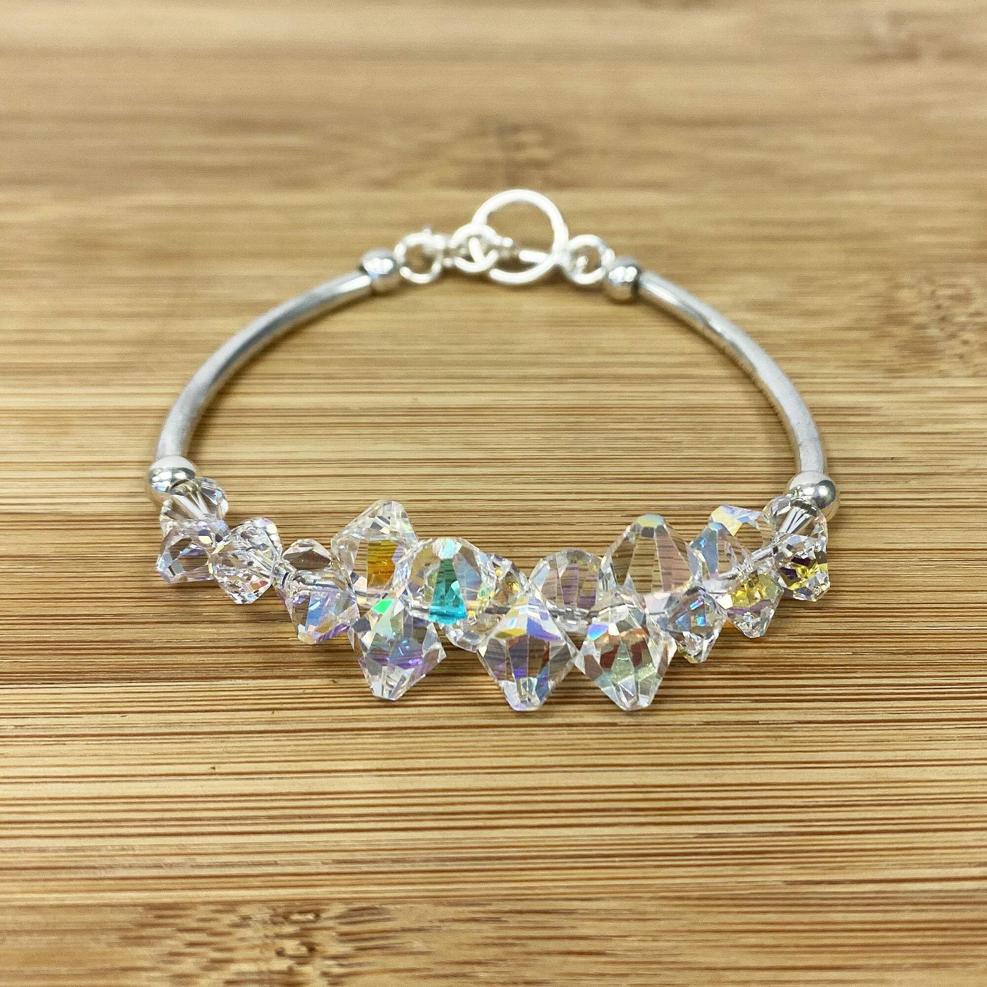 Sterling Silver Bracelet with Austrian Crystals - 7.5