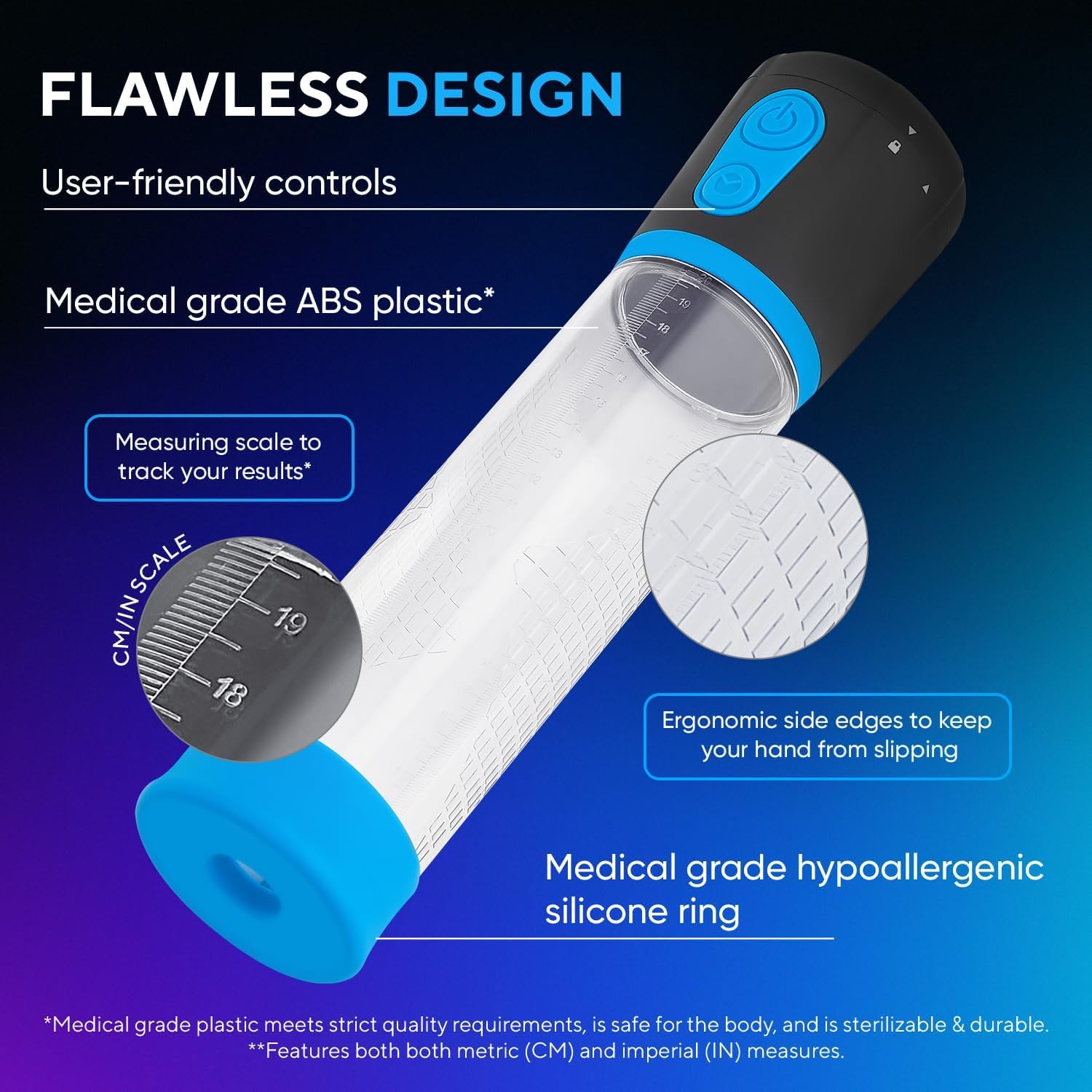 Electric Penis Pump for Men - Automatic Vacuum Enlargement Device with 3 Suction Levels - Male Enhancement & Masturbation Sex Toy - Perfect for Solo Play, Couples Intimacy & Sexual Wellness - Blue