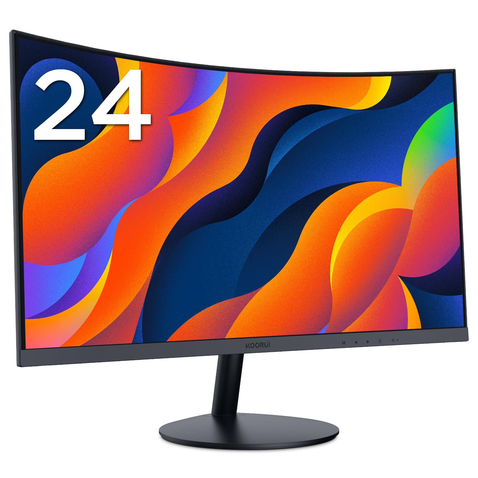KOORUI 24-Inch Curved Gaming Monitor - Full HD 1080P, 75Hz Refresh Rate, 1500R Curvature, HDMI & VGA Ports, Tilt Adjustment, Eye Care Technology, Black (24N5CA) - Perfect for Home Office, Gaming & Entertainment