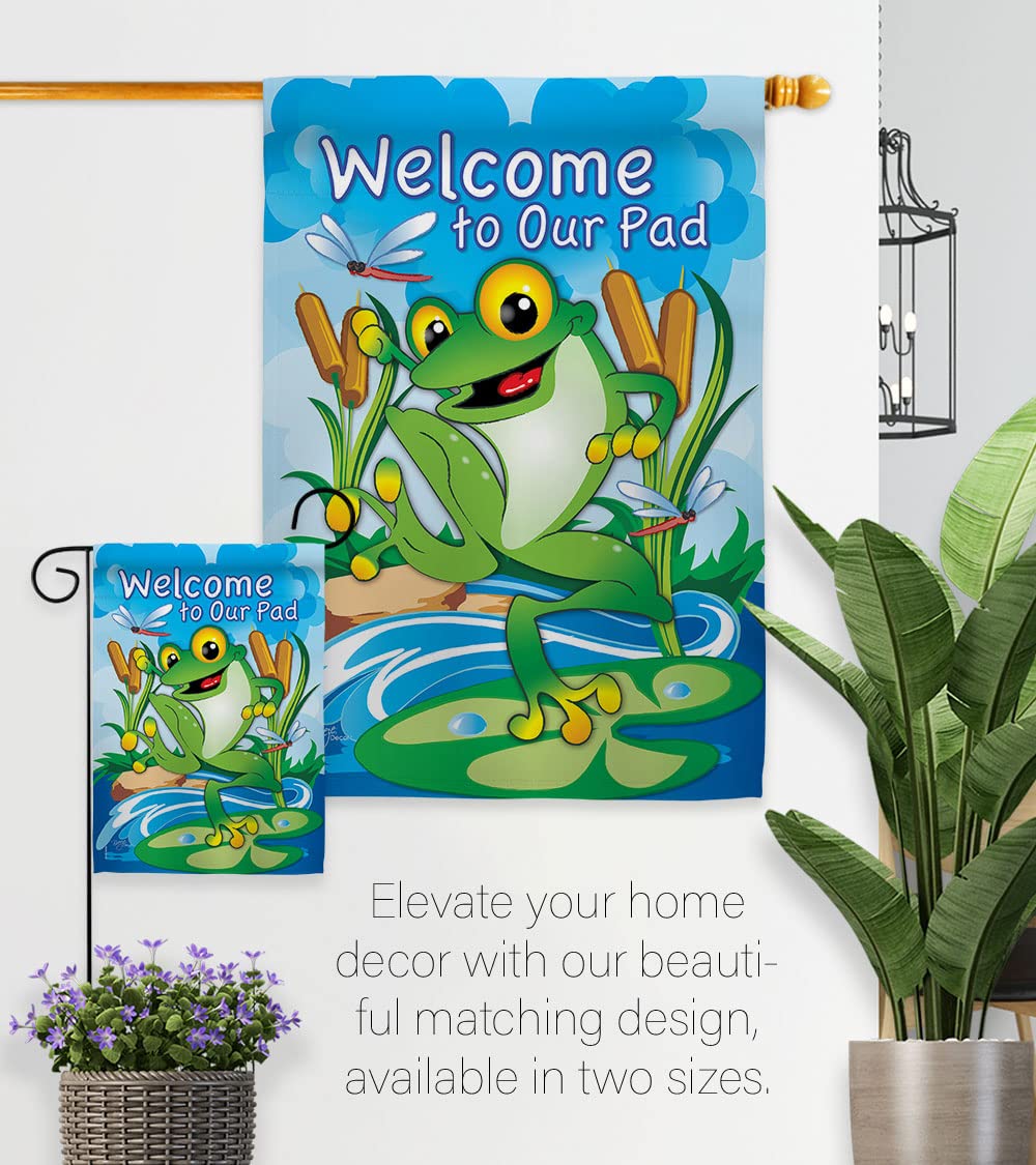 Frog Nature Pets Decorative Vertical House Flag Set 28x40
