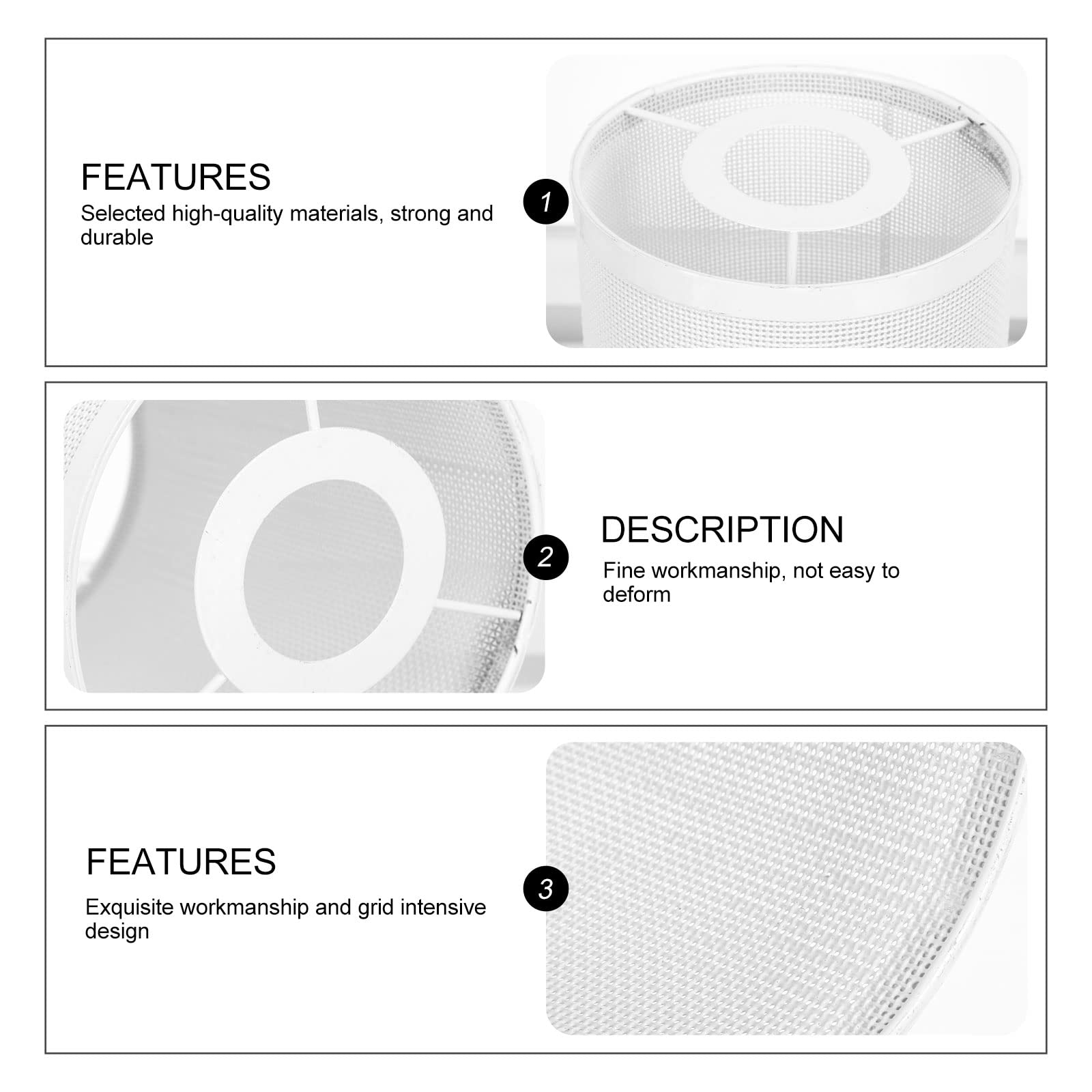 SOLUSTRE White Cylinder Lampshade - Farmhouse Modern Desk Lamp Shade, Chandelier Cover, Metal Light Shell Guard Plate for Home Decor, Living Room, Bedroom, Dining Room Lighting