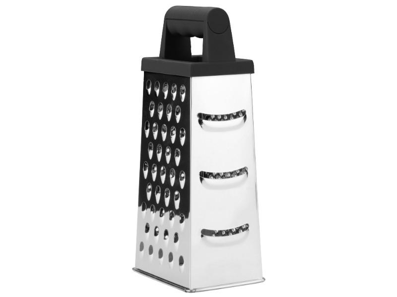 BergHOFF Essentials 9-Inch Stainless Steel Box Grater with Soft Grip Handle - Perfect for Shredding Cheese, Vegetables & Fruits in the Kitchen
