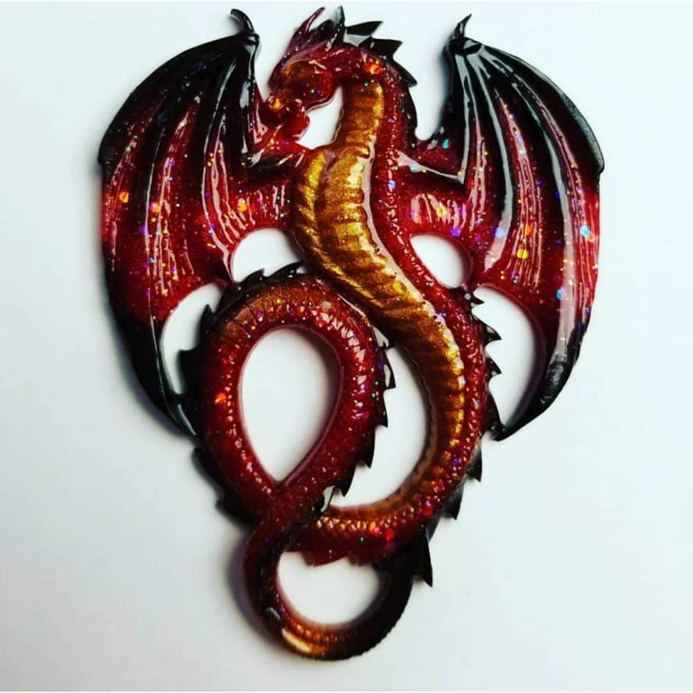 2Pcs Dragon Silicone Fondant Mold Set - Cake Decorating, Chocolate Candy, Gumpaste, Polymer Clay & Epoxy Resin Tools for Baking, DIY Crafts & Party Desserts