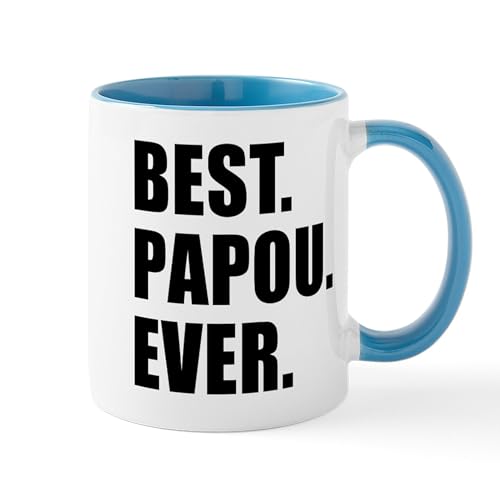 White/Blue Inside - Best Papou Ever