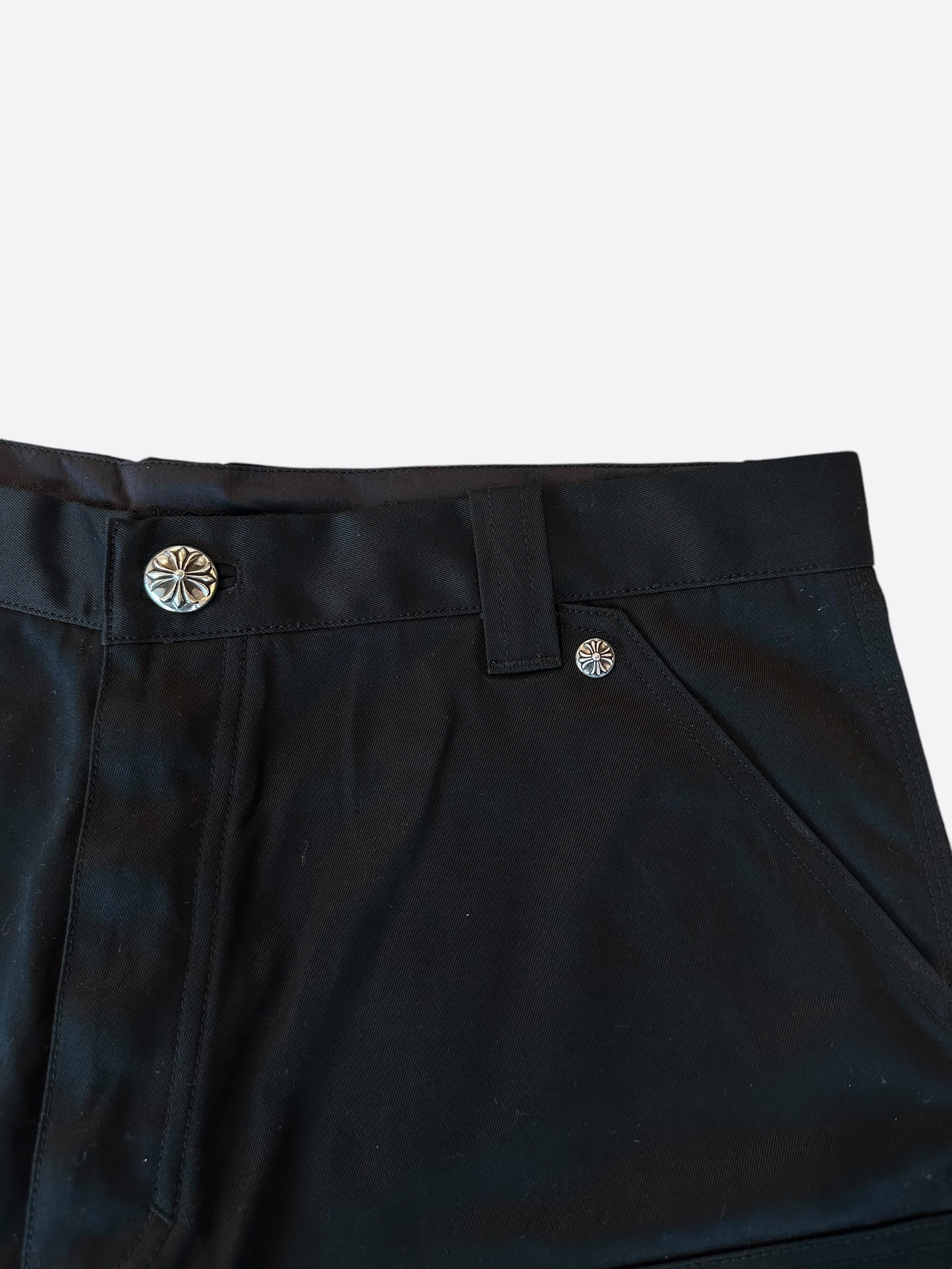 Chrome Hearts Black Carpenter Shorts for Men - Stylish & Durable Workwear Shorts for Construction, Outdoor & Casual Wear