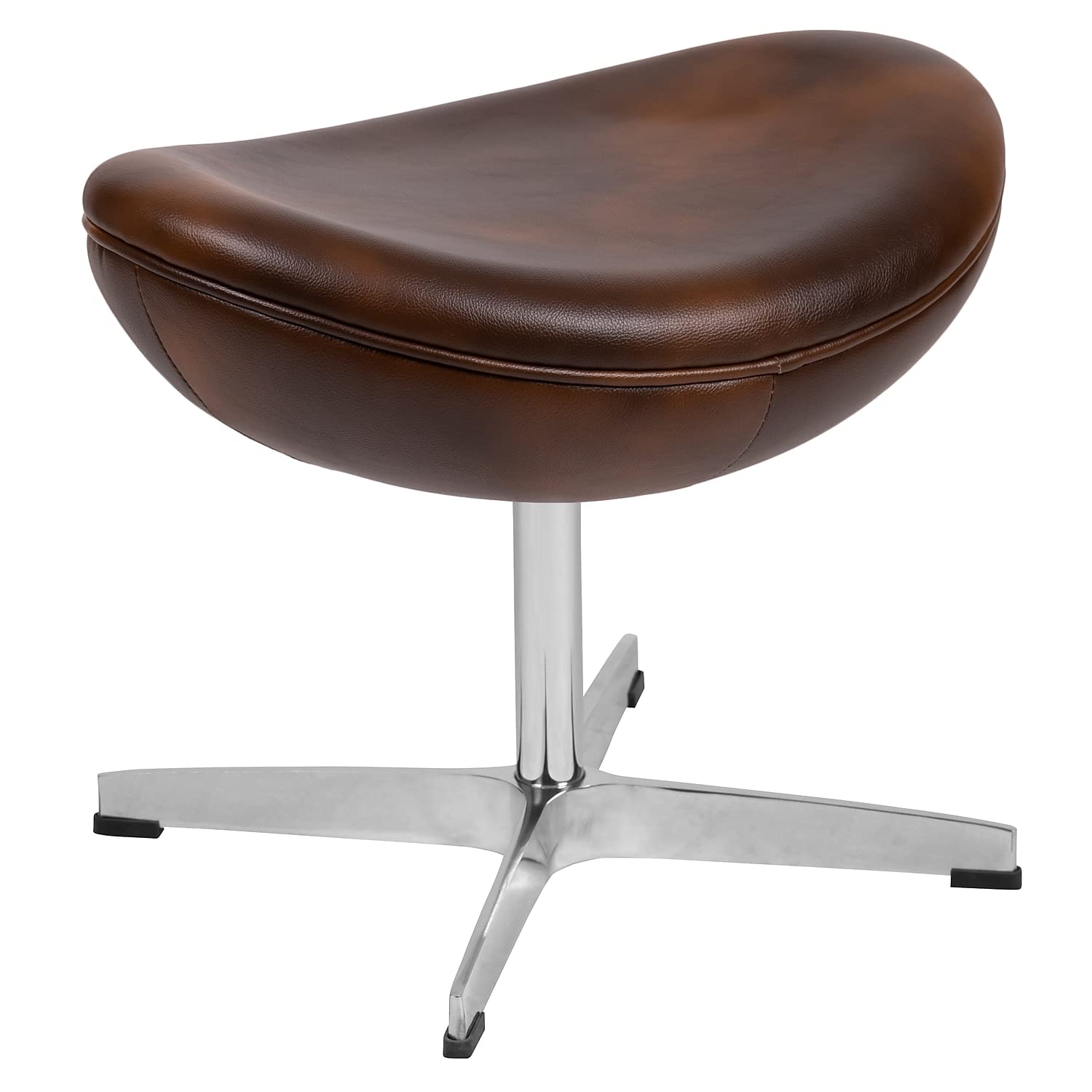 Flash Furniture Rally Bomber Jacket LeatherSoft Saddle Wing Ottoman - Premium Faux Leather Office Chair with Adjustable Height - Perfect for Home Office, Gaming & Workspace Comfort